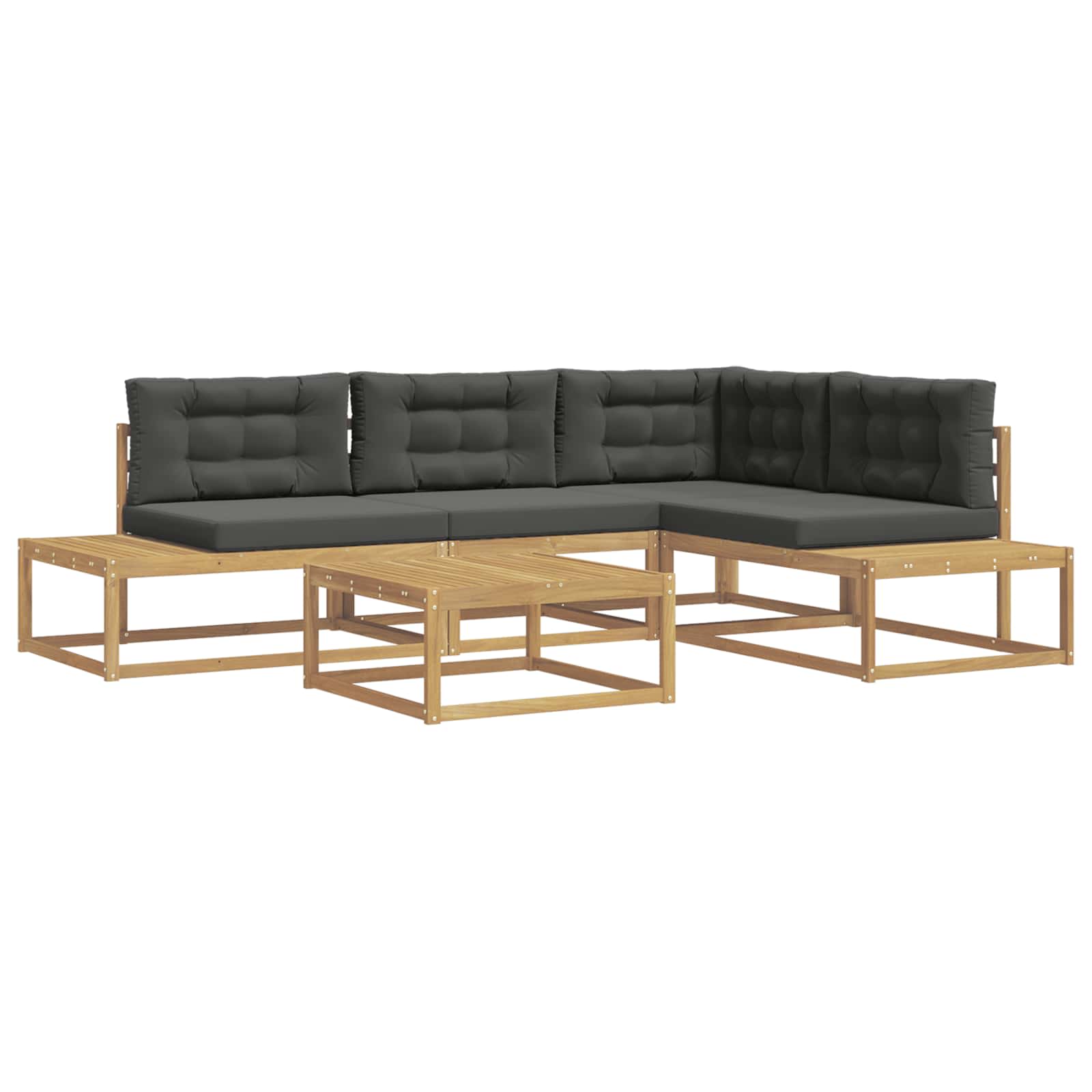 Set vanjskih sofa 5 kom. Bijela Poliester