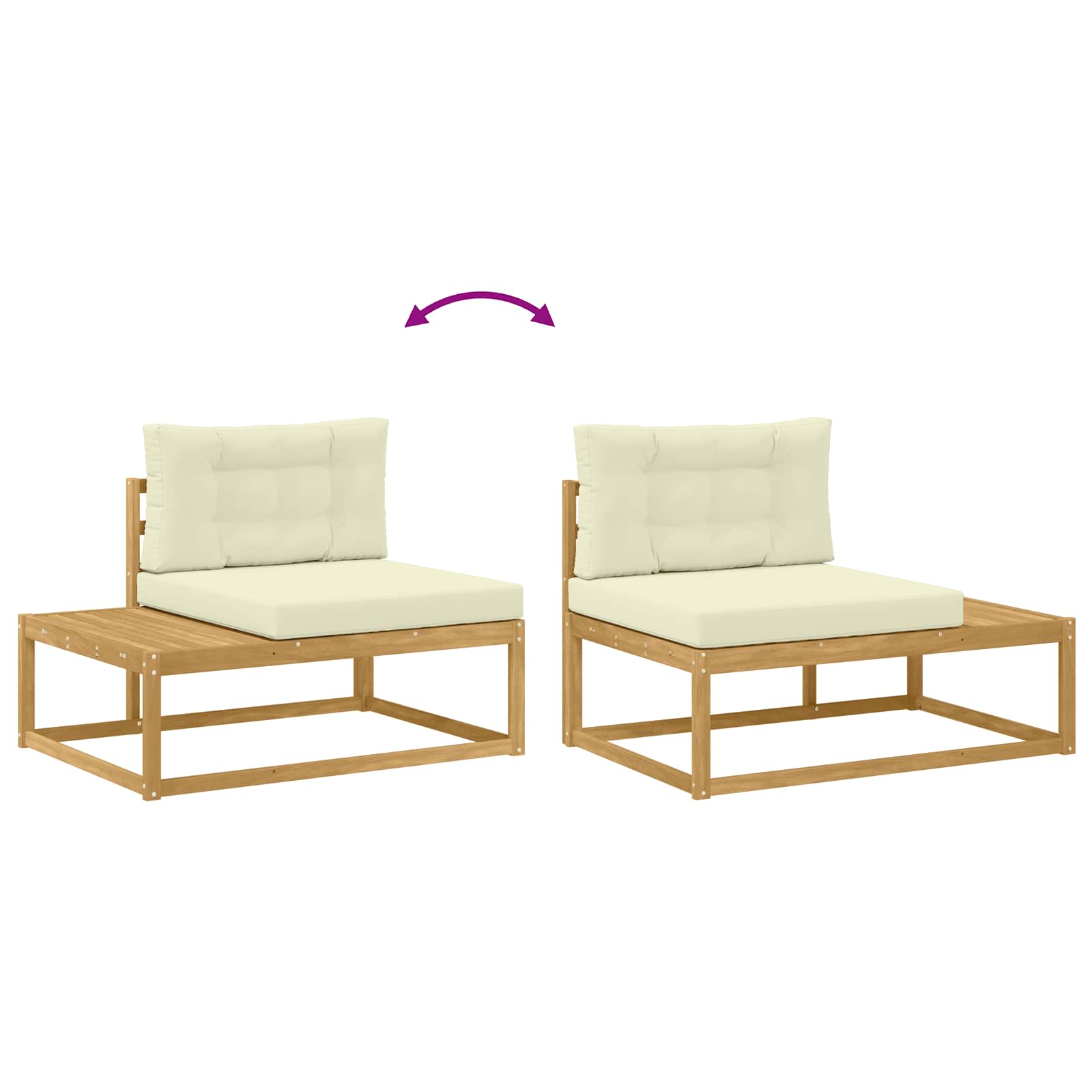 Set vanjskih sofa Bijela 357 x 198,5 x 73 cm Poliester