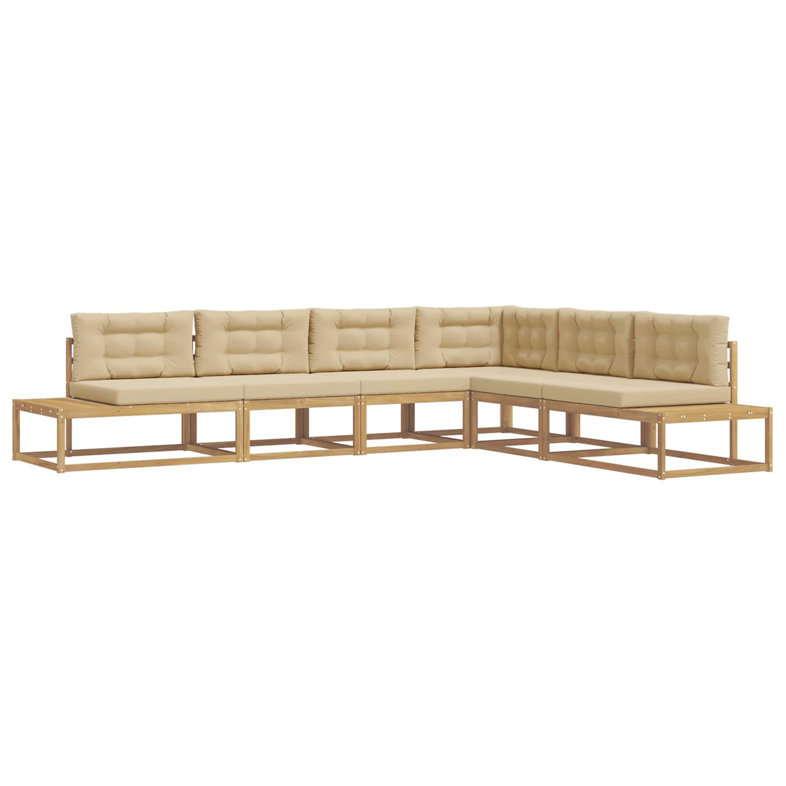 Set vanjskih sofa Bijela 357 x 198,5 x 73 cm Poliester