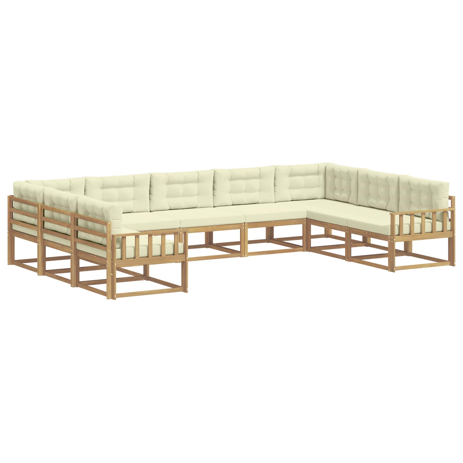 Set vanjskih sofa s jastukom 9 pcs Bijela i krem