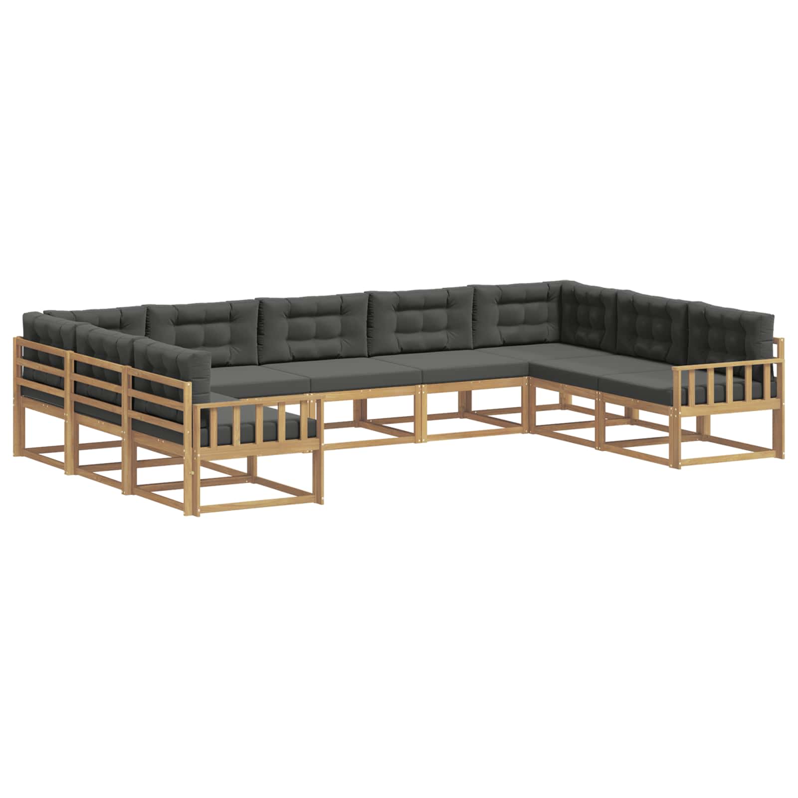 Set vanjskih sofa s jastukom 9 pcs Bijela i antracit
