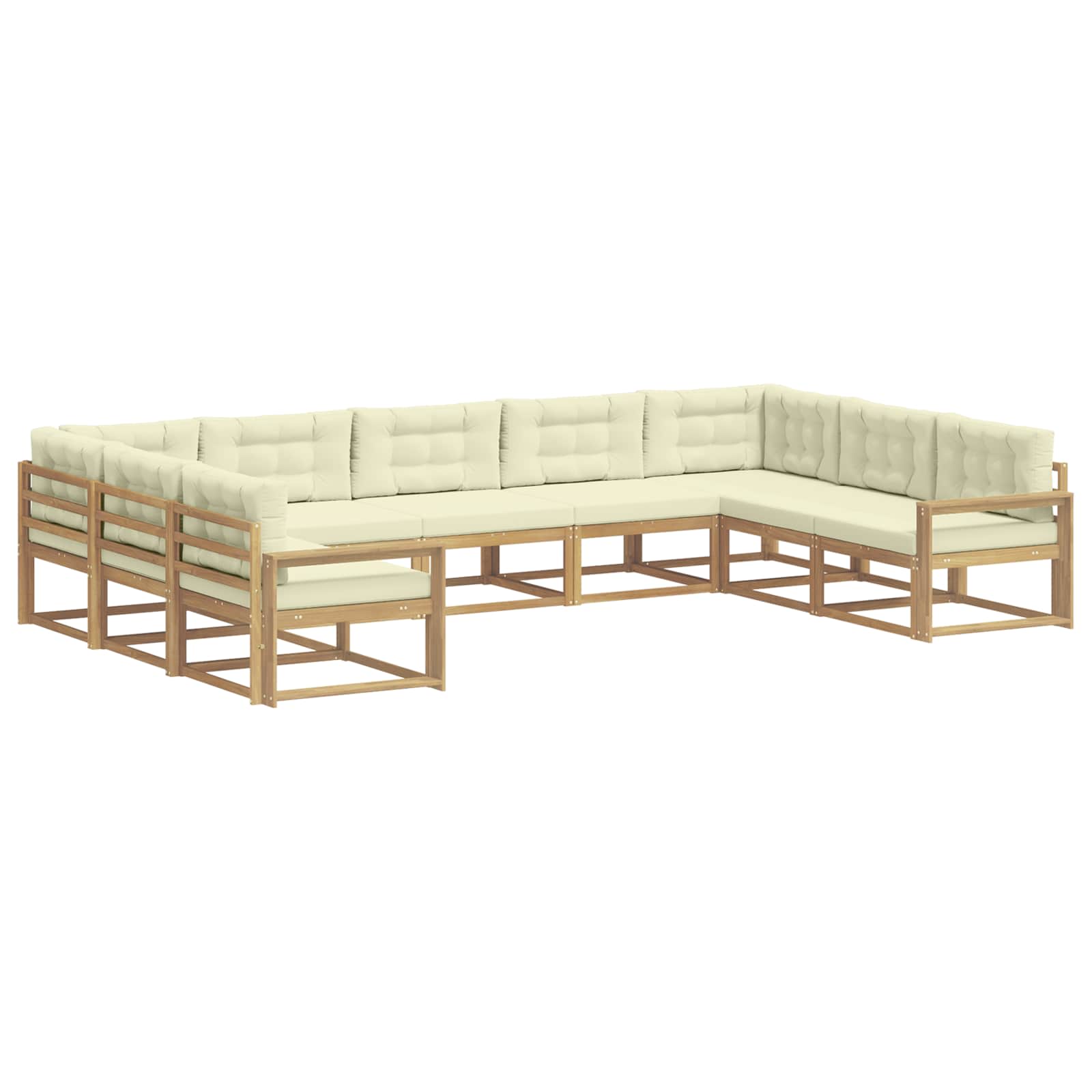 Set vanjskih sofa s jastukom 9 pcs Bijela i krem