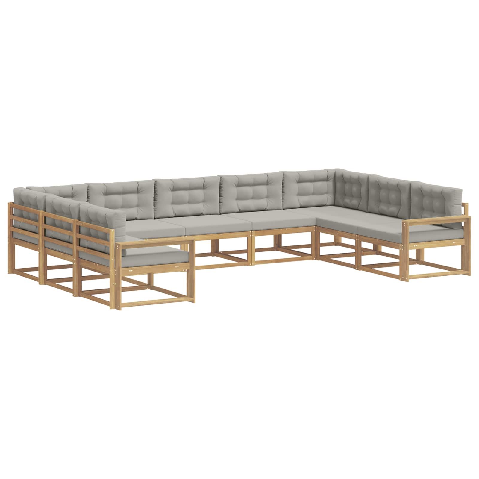 Set vanjskih sofa s jastukom 9 pcs Bijela i svjetlosiva