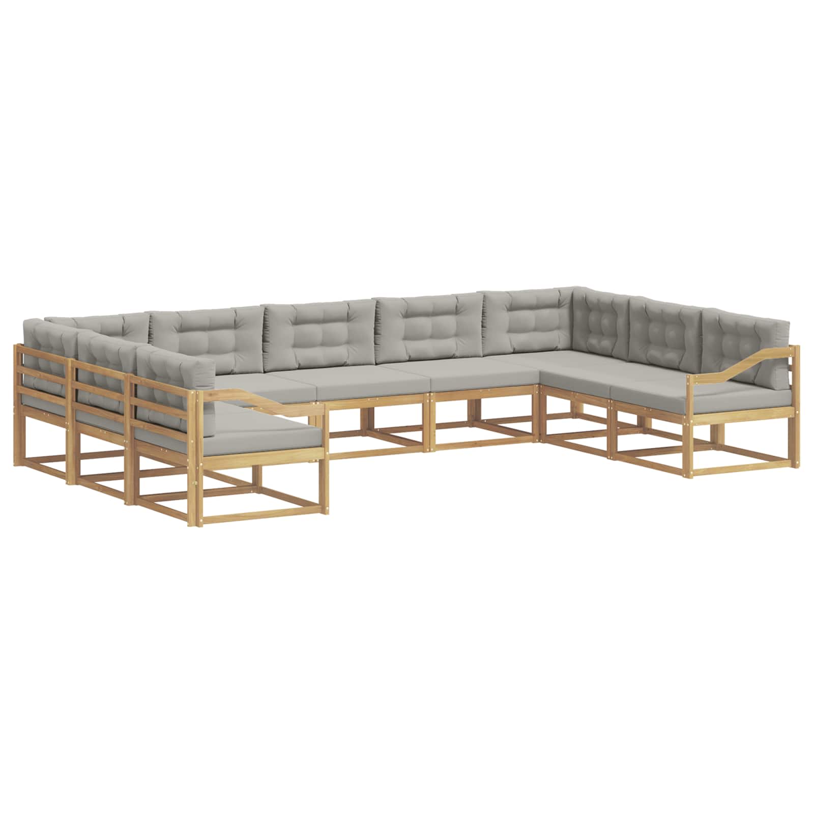Set vanjskih sofa s jastukom 9 pcs Bijela i svjetlosiva