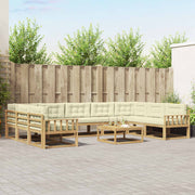 Set vanjskih sofa 10 kom. Bijela i krem