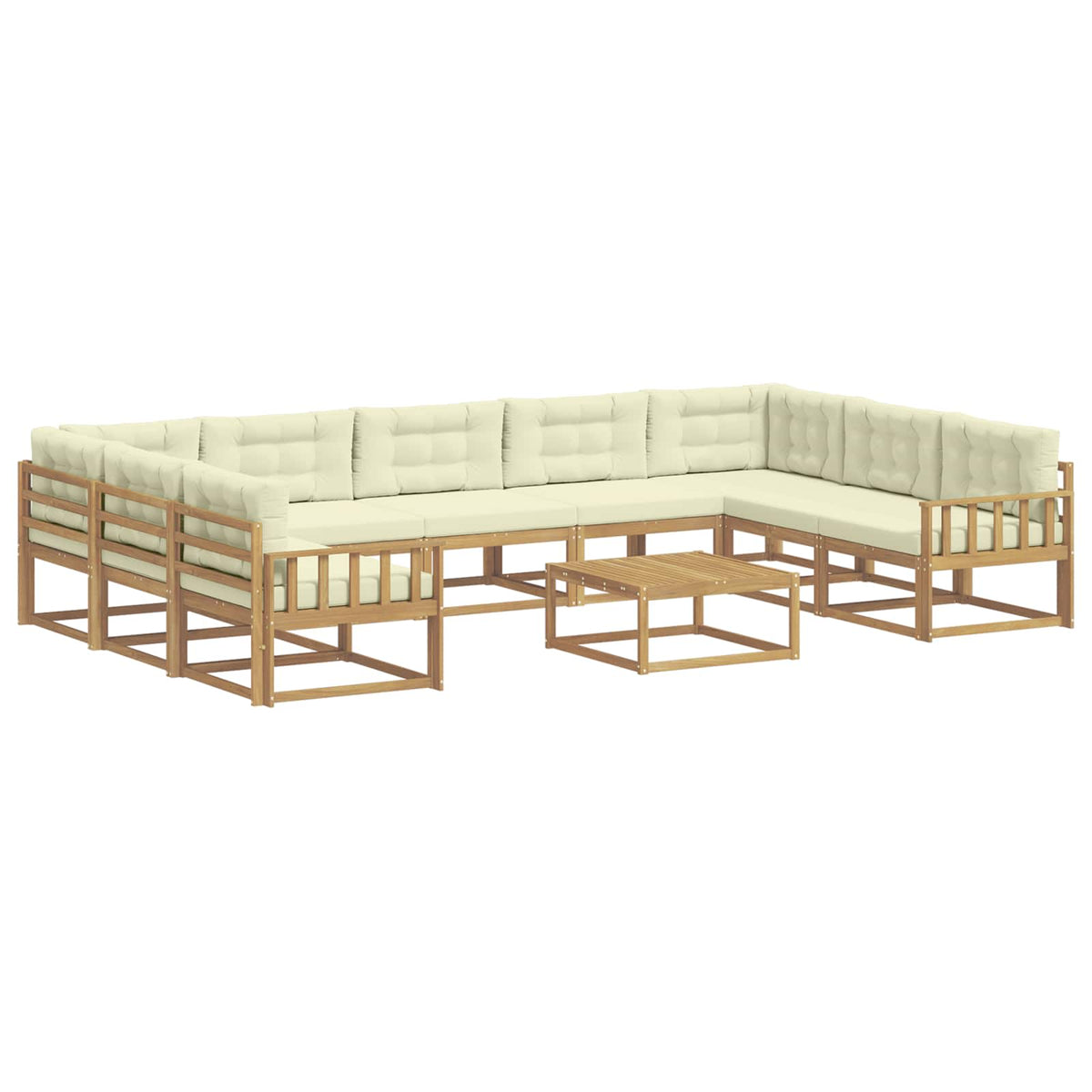 Set vanjskih sofa 10 kom. Bijela i krem
