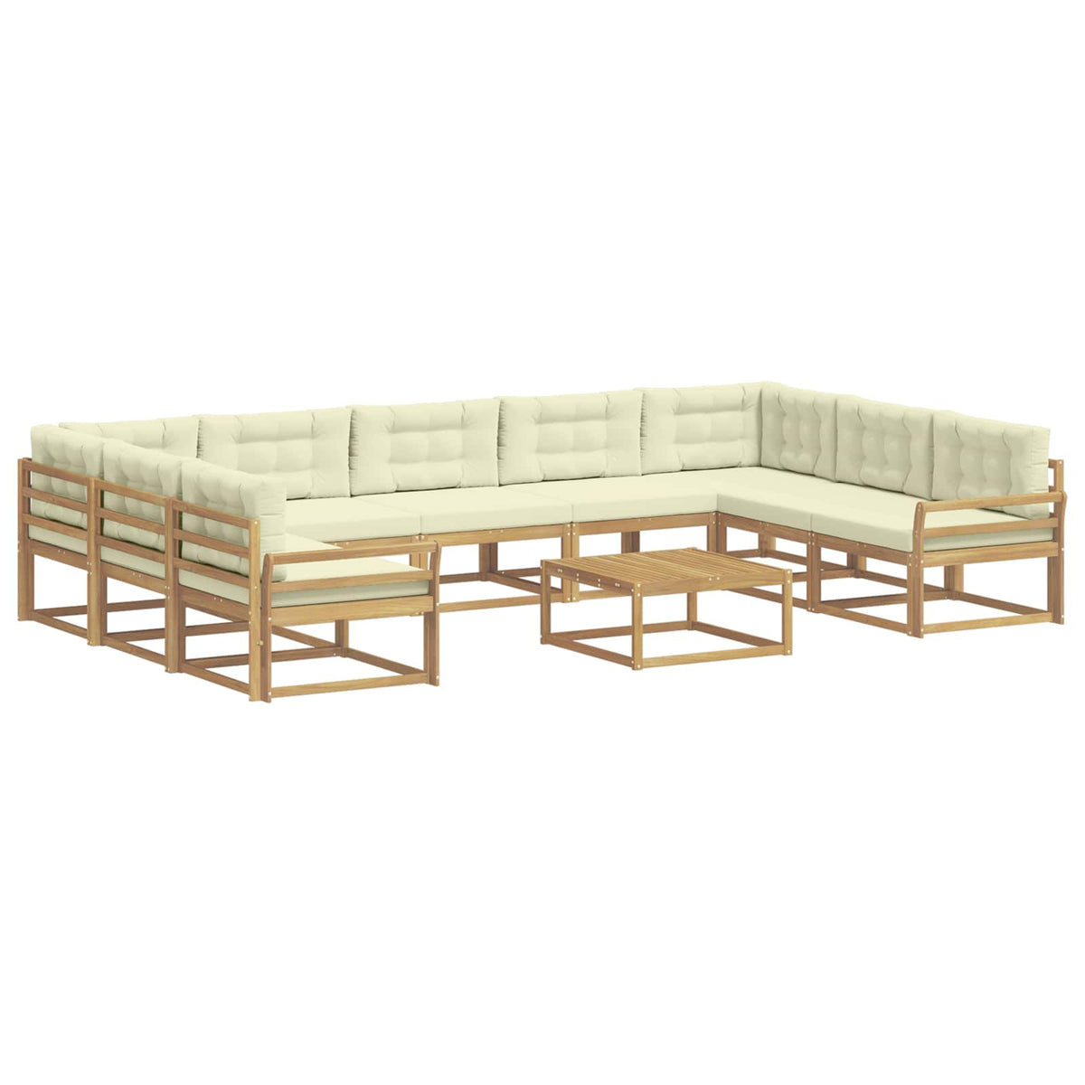 Set vanjskih sofa 10 kom. Bijela i krem