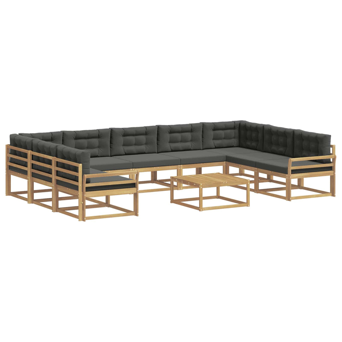 Set vanjskih sofa 10 kom. Bijela i antracit