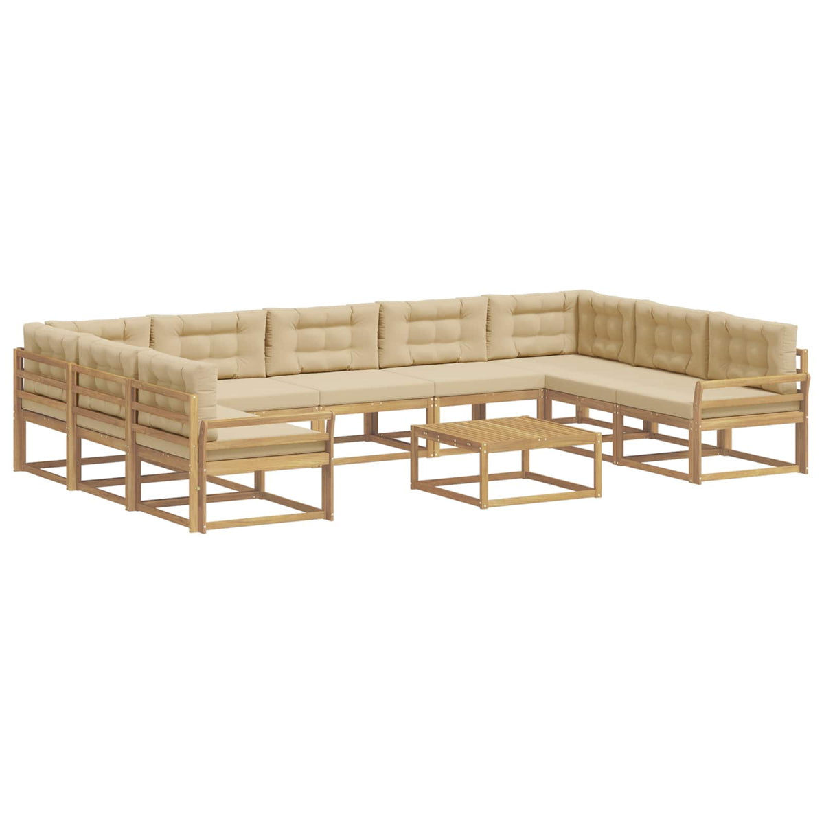 Set vanjskih sofa 10 kom. Bijela i bež