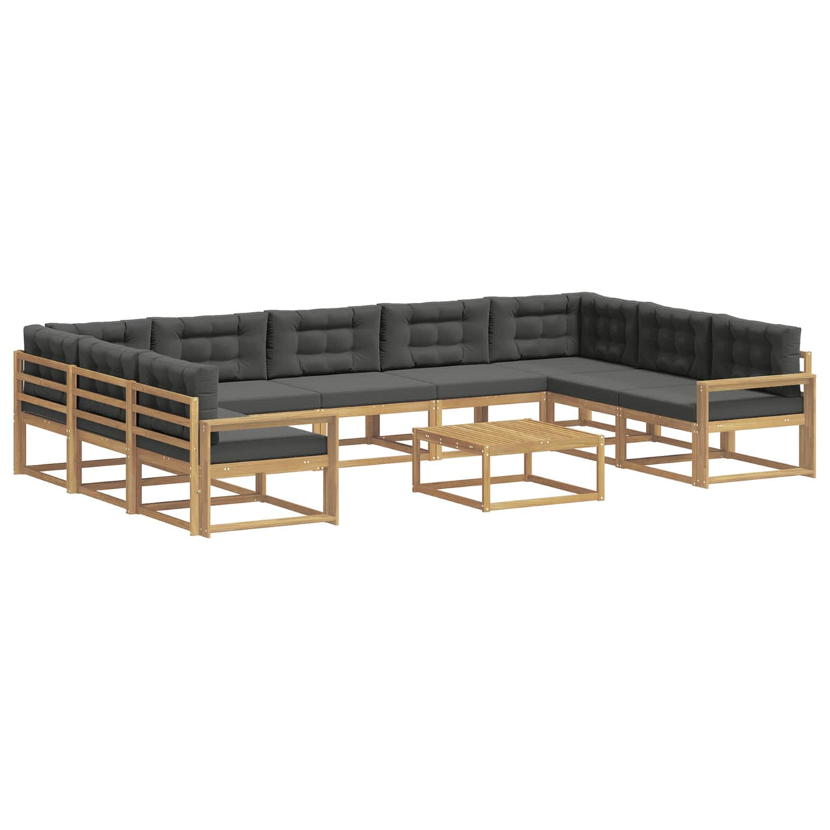 Set vanjskih sofa 10 kom. Bijela i antracit