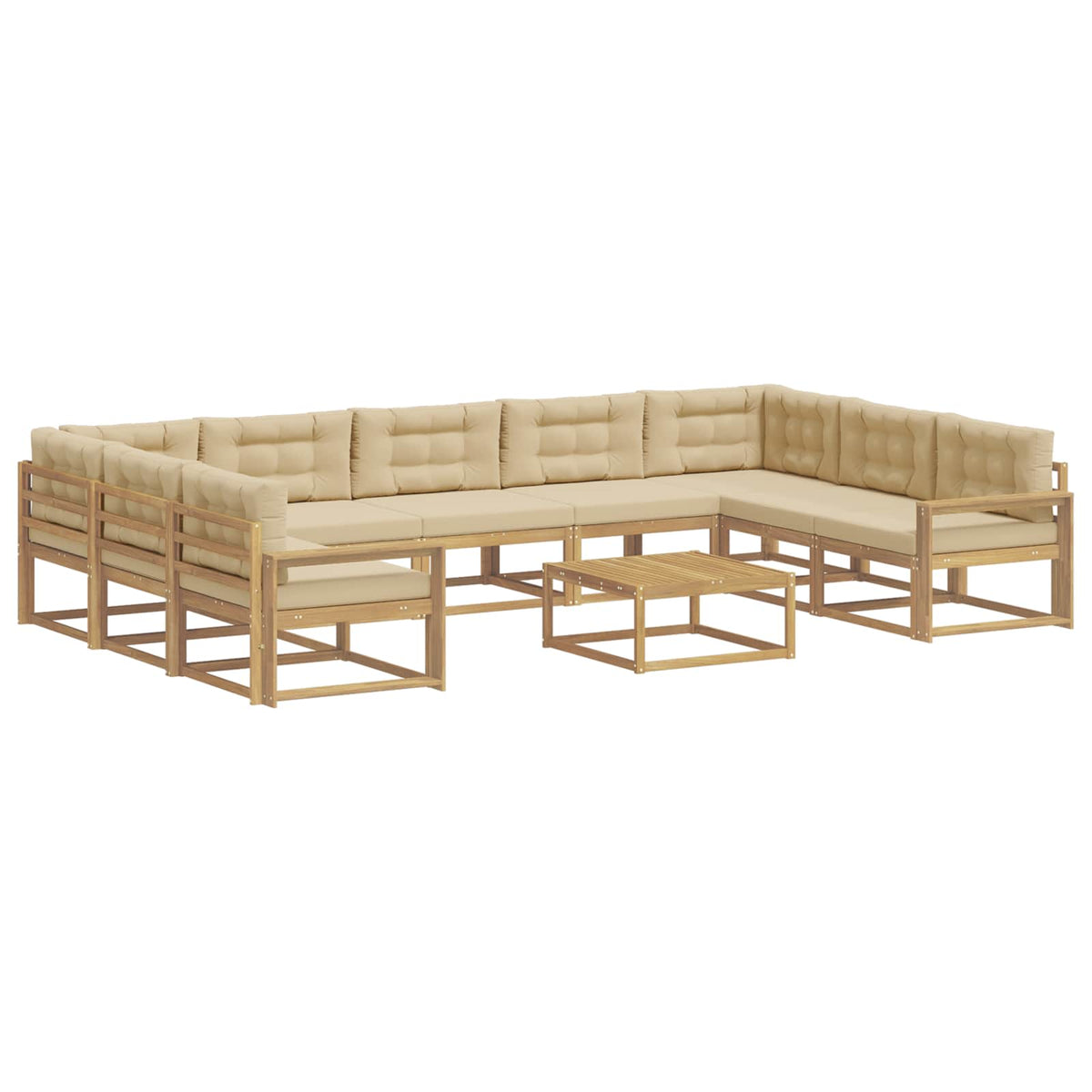 Set vanjskih sofa 10 kom. Bijela i bež