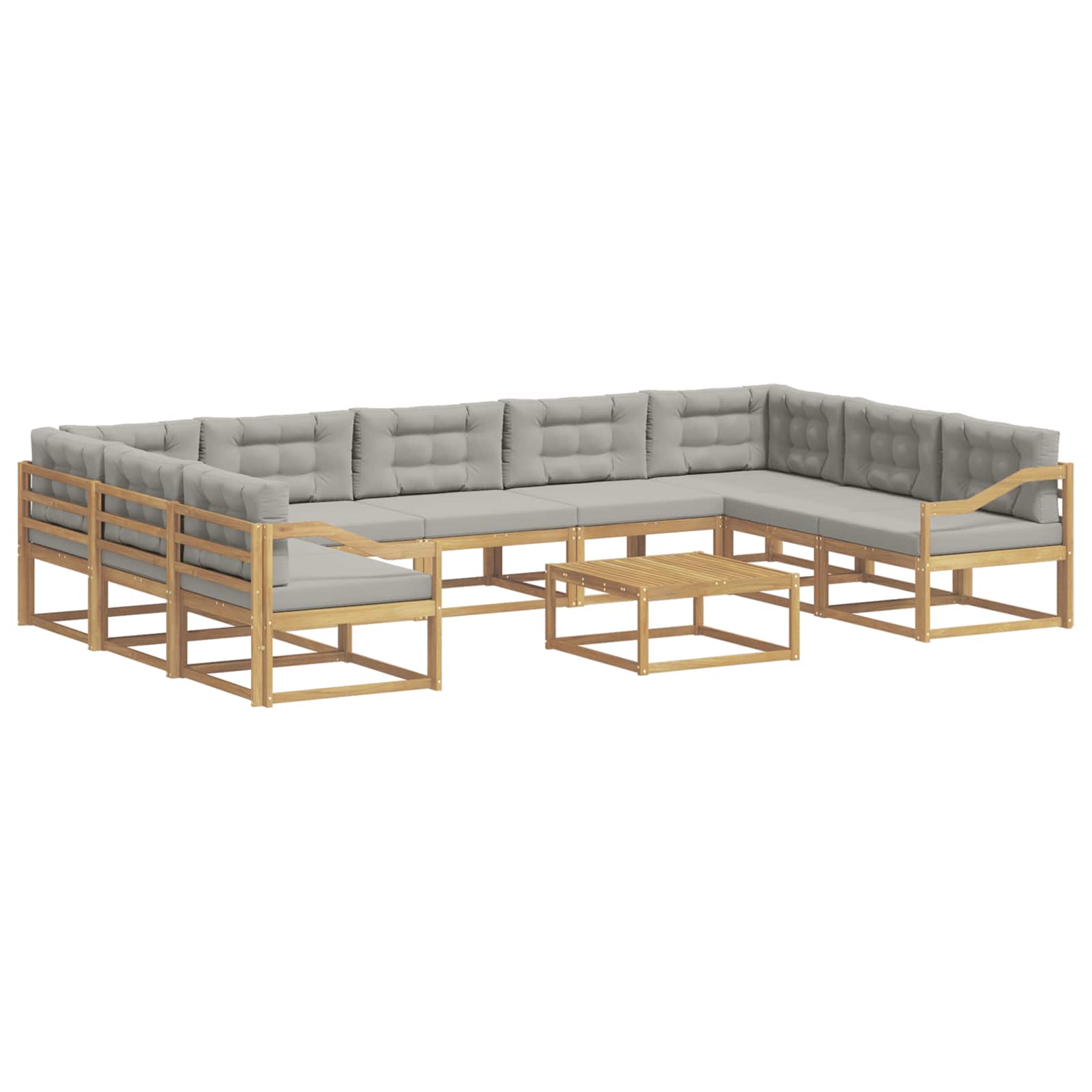 Set vanjskih sofa s jastukom 10 pcs Bijela i svjetlosiva