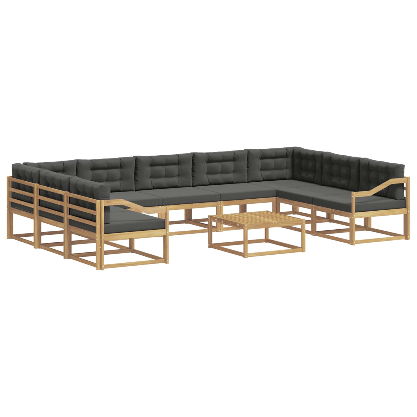 Set vanjskih sofa s jastukom 10 pcs Bijela i antracit