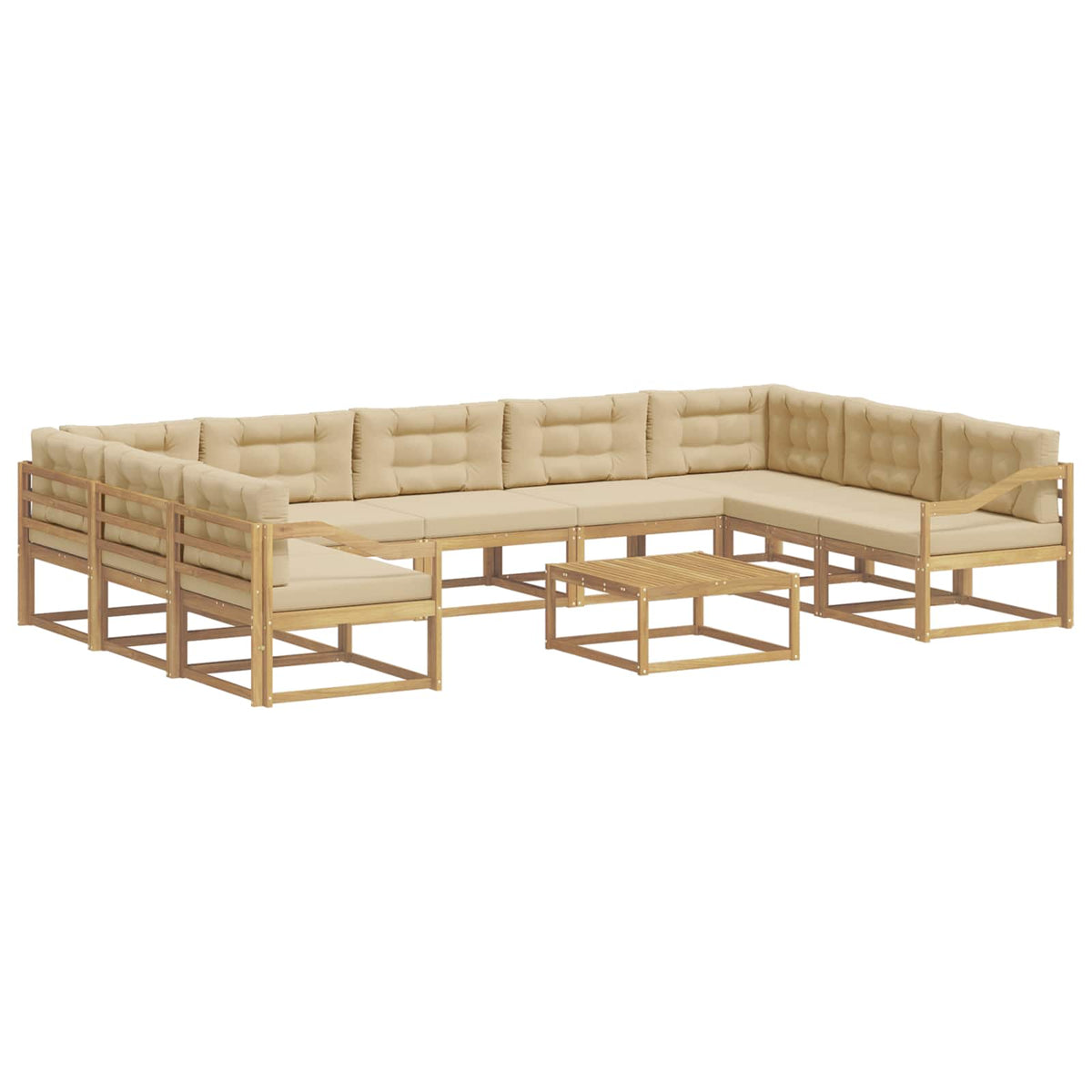 Set vanjskih sofa 10 kom. Bijela i bež