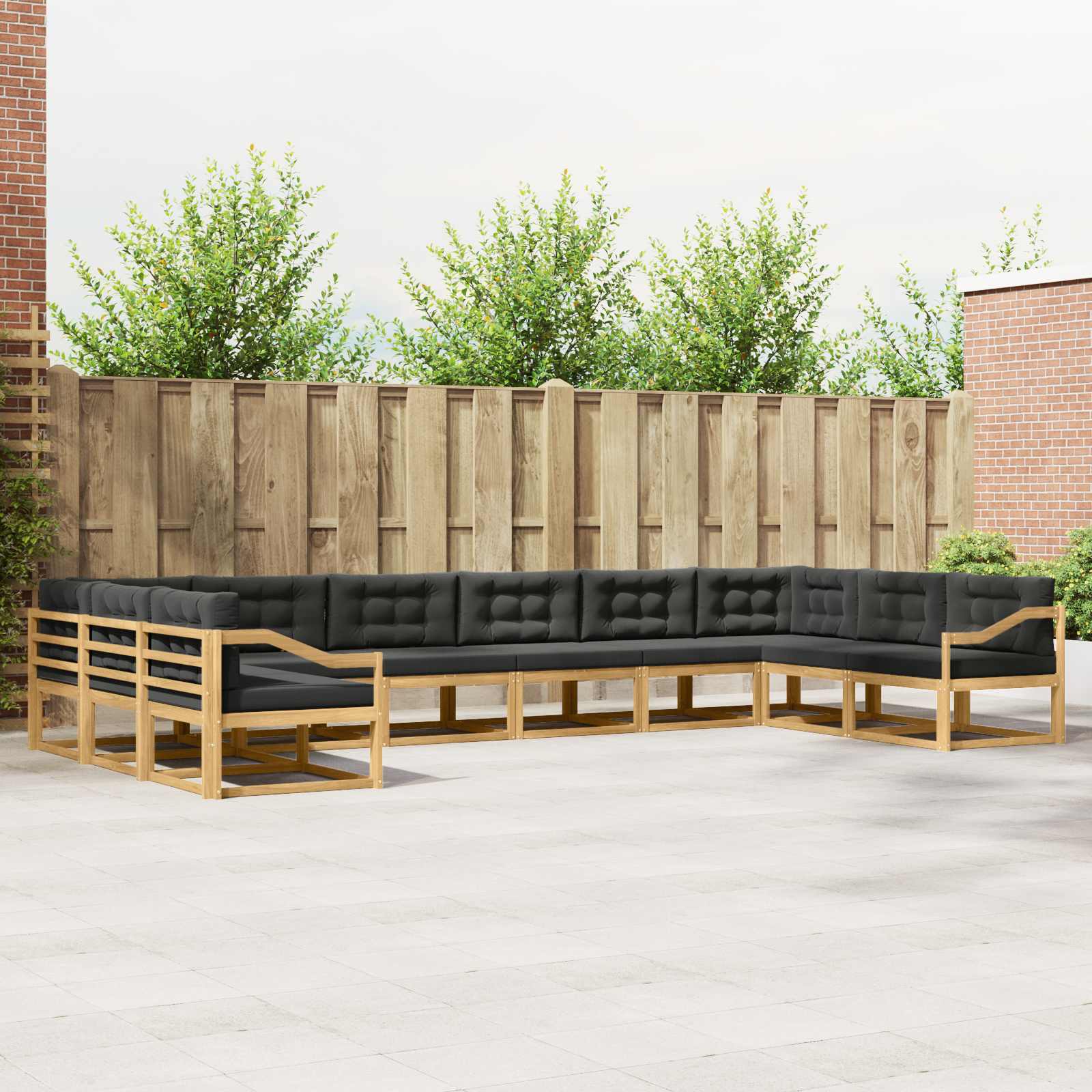 Set vanjskih sofa s jastukom 10 pcs Bijela i antracit