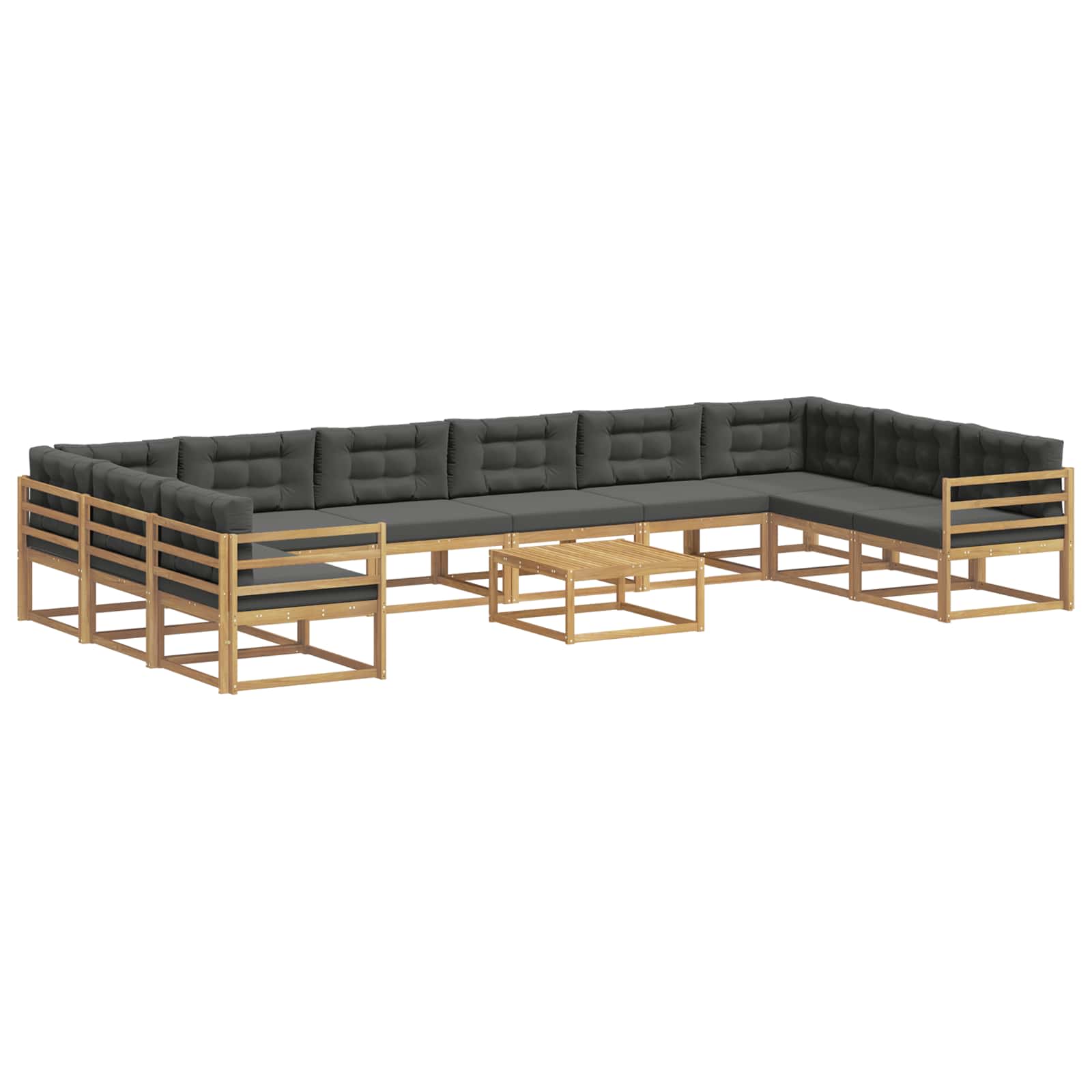 Set vanjskih sofa s jastukom 11 pcs Bijela i antracit
