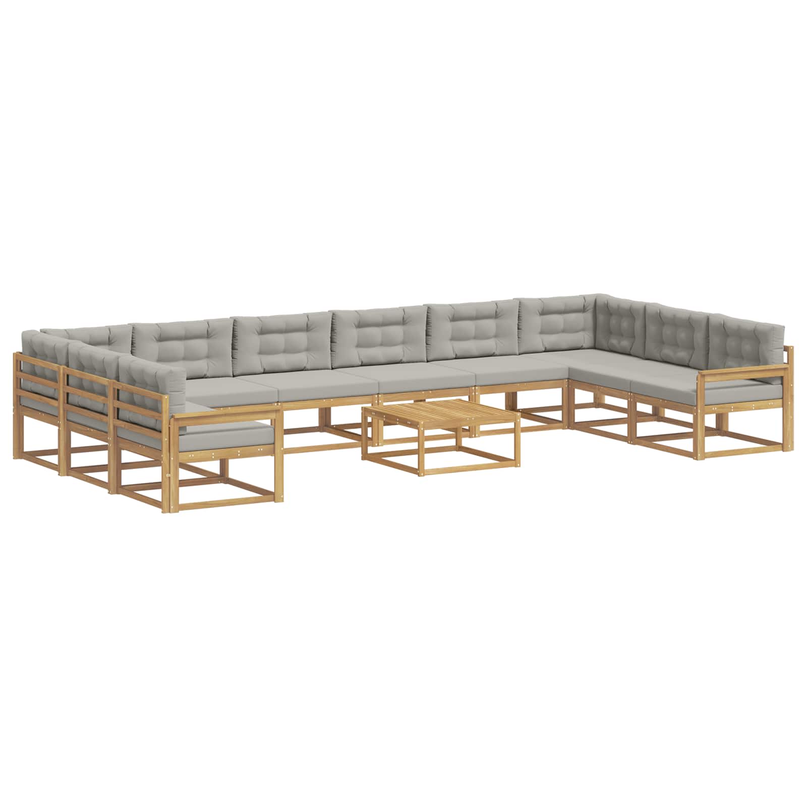 Set vanjskih sofa s jastukom 11 pcs Bijela i svjetlosiva