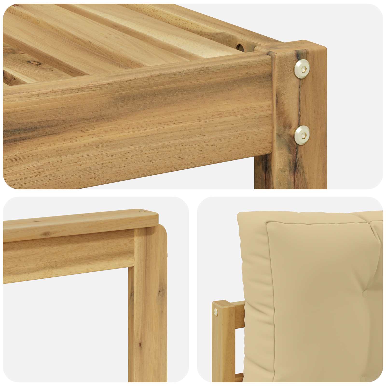Set vanjskih sofa s jastukom 11 pcs Bijela i bež