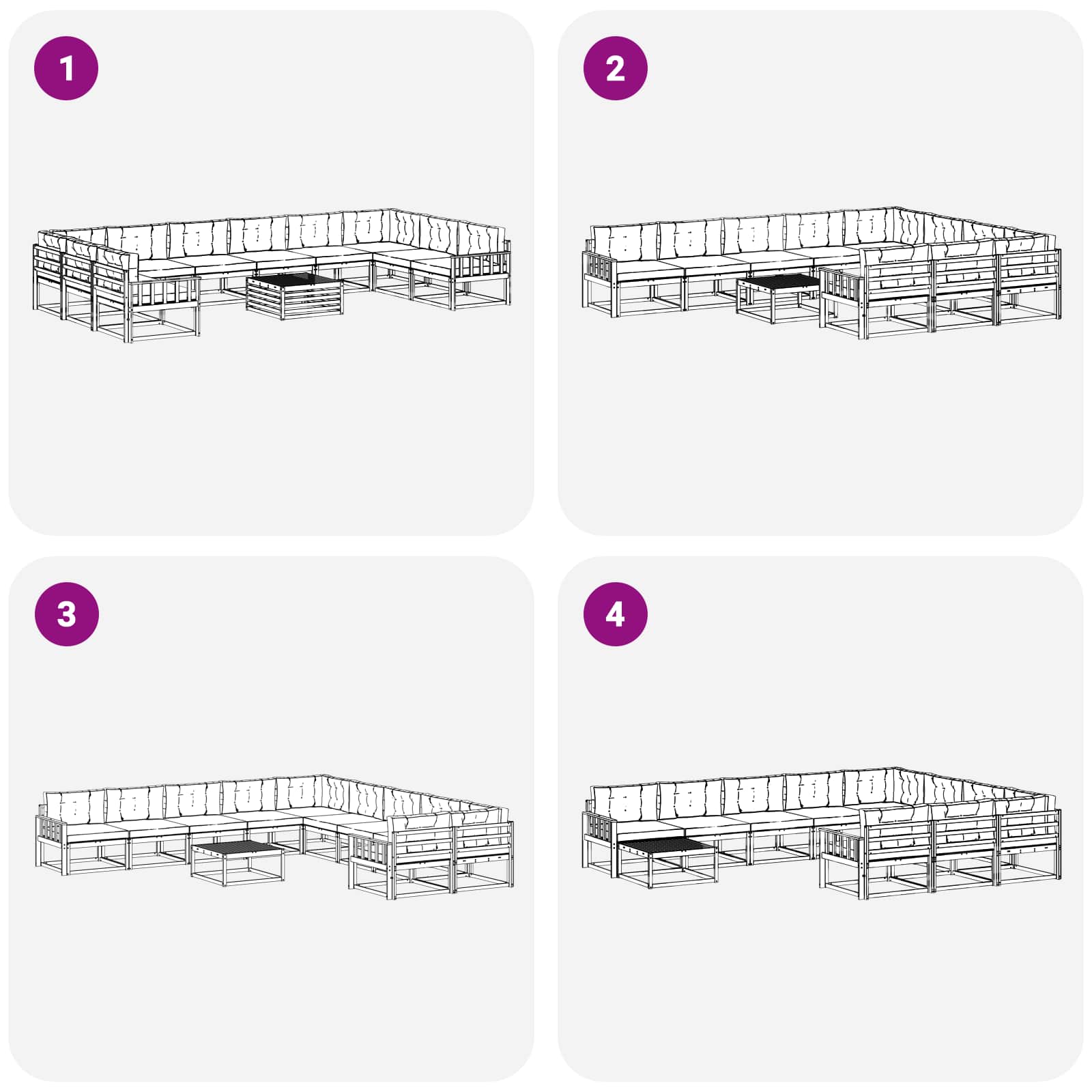 Set vanjskih sofa 11 kom. Bijela i bež