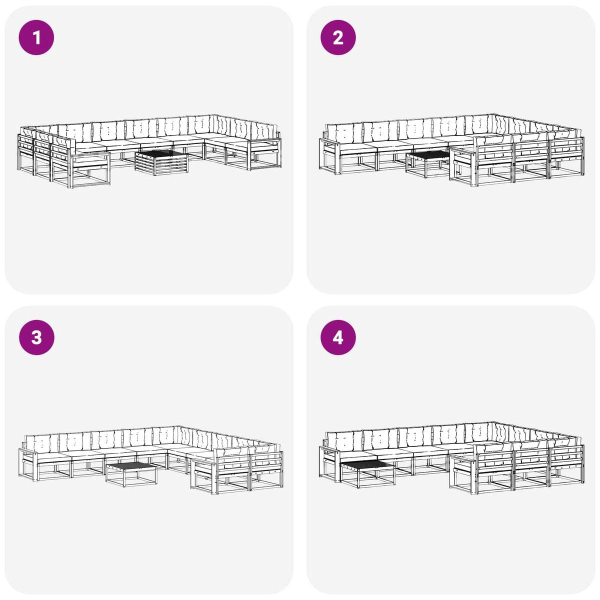 Set vanjskih sofa 11 kom. Bijela i antracit
