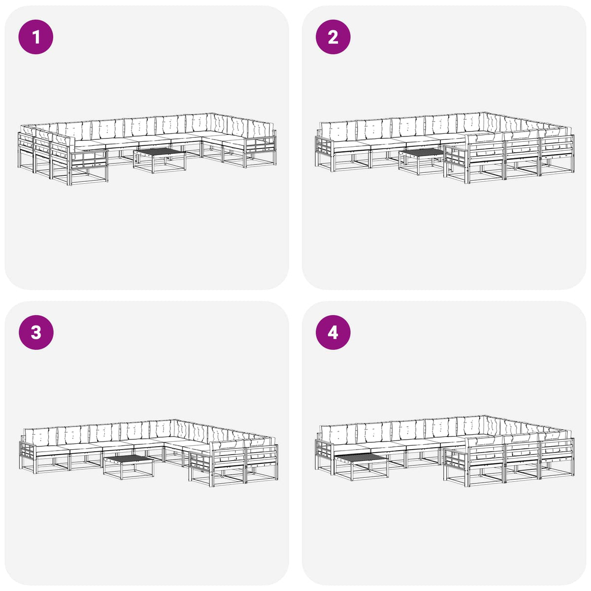 Set vanjskih sofa 11 kom. Bijela i krem