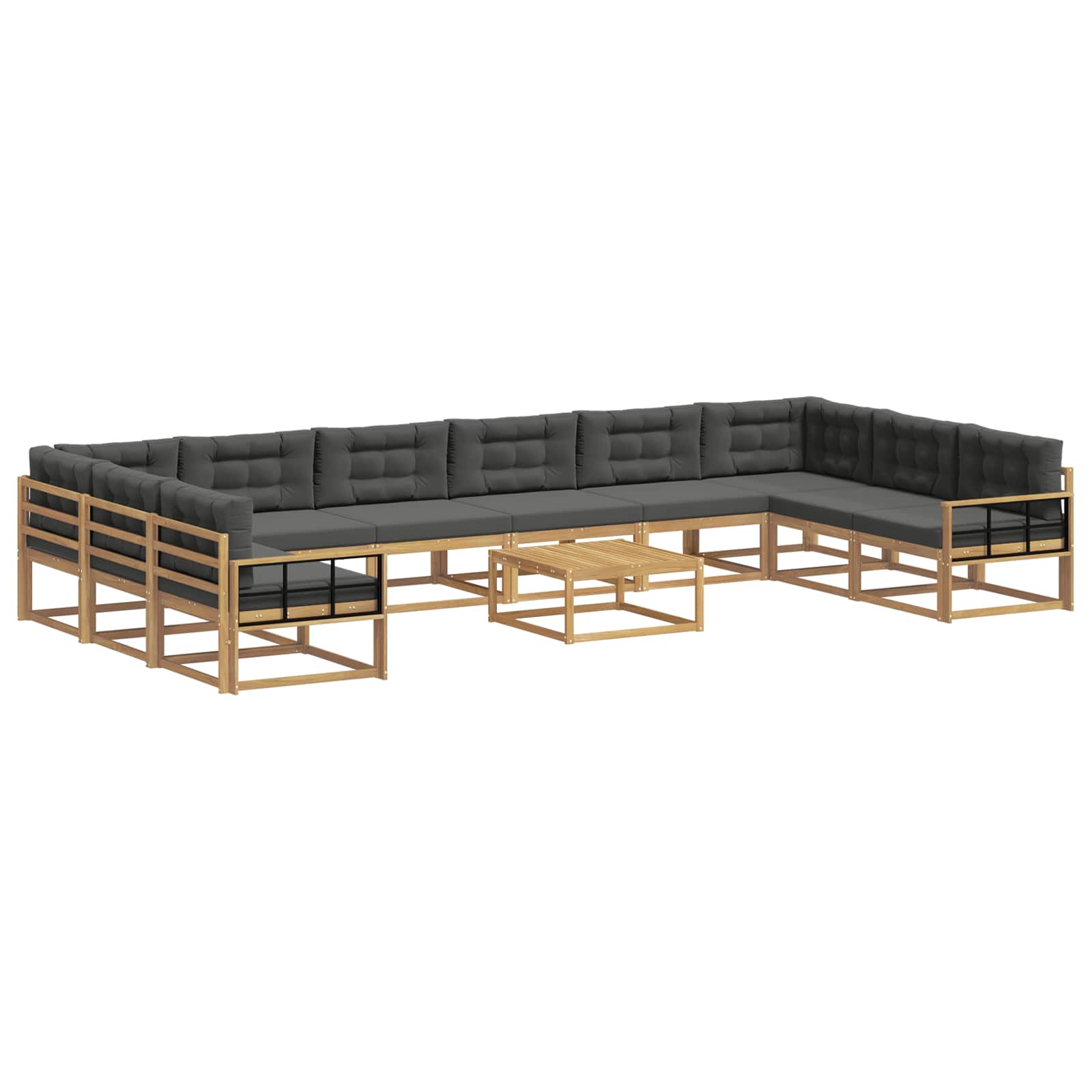 Set vanjskih sofa s jastukom 11 pcs Bijela i antracit