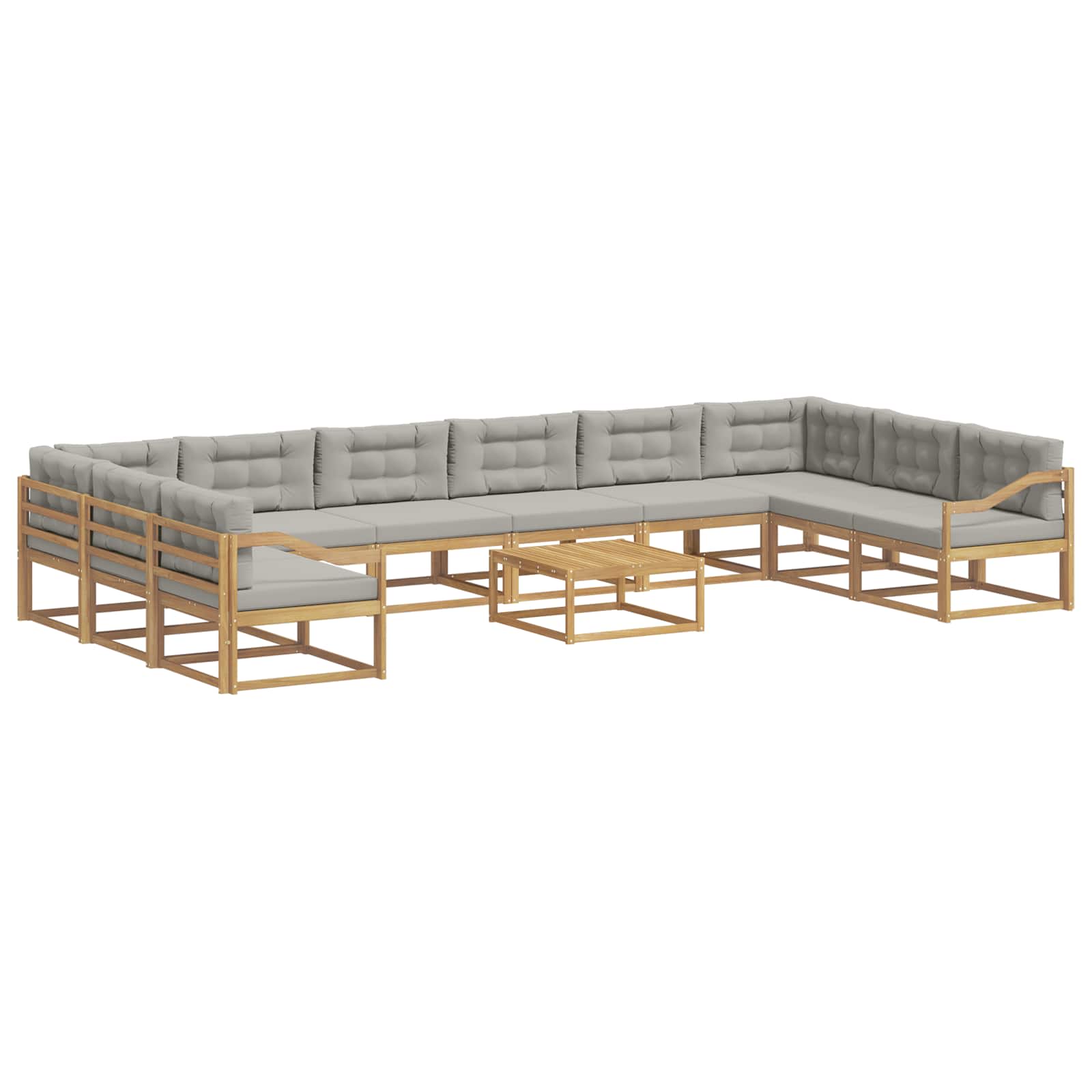 Set vanjskih sofa s jastukom 11 pcs Bijela i svjetlosiva