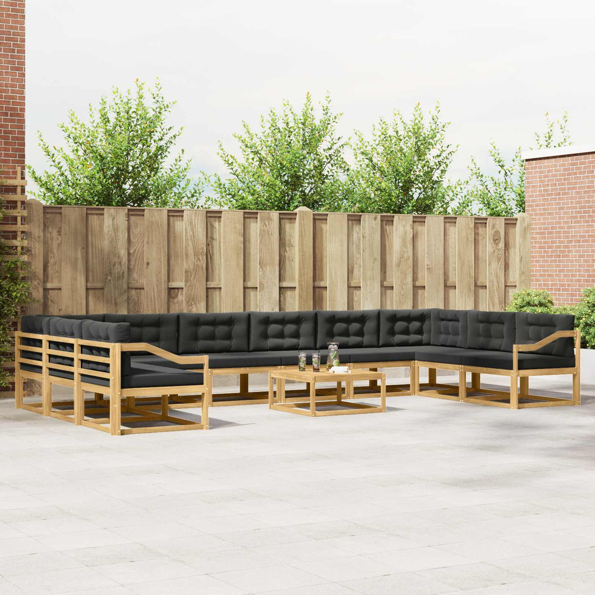 Set vanjskih sofa 11 kom. Bijela i antracit