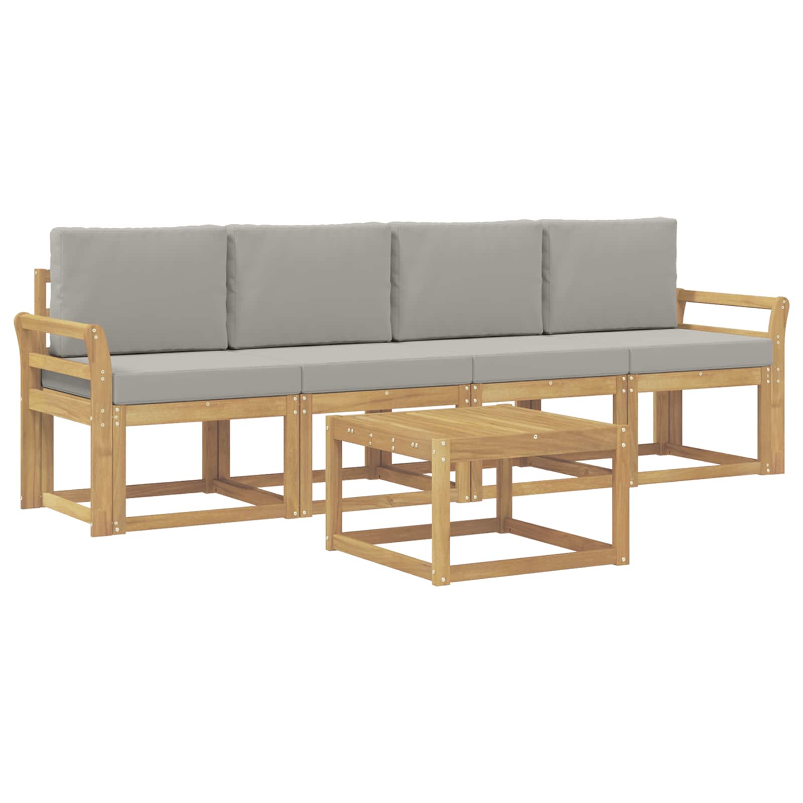 Set vanjskih sofa 5 pcs Bijela i svjetlosiva 59 x 59 x 37 cm