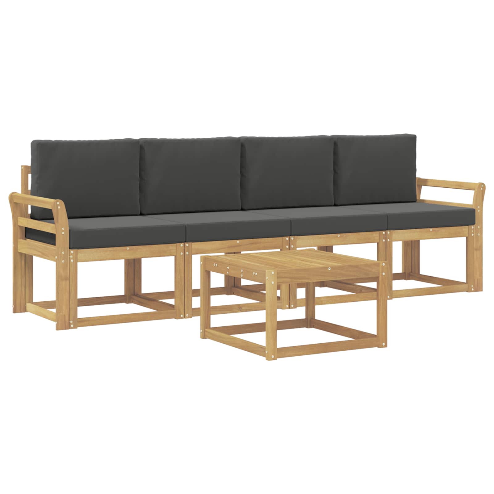Set vanjskih sofa s jastukom 5 pcs Bijela i antracit