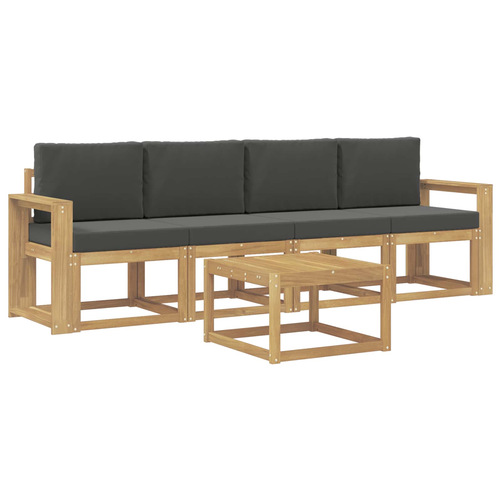 Set vanjskih sofa s jastukom 5 pcs Bijela i antracit