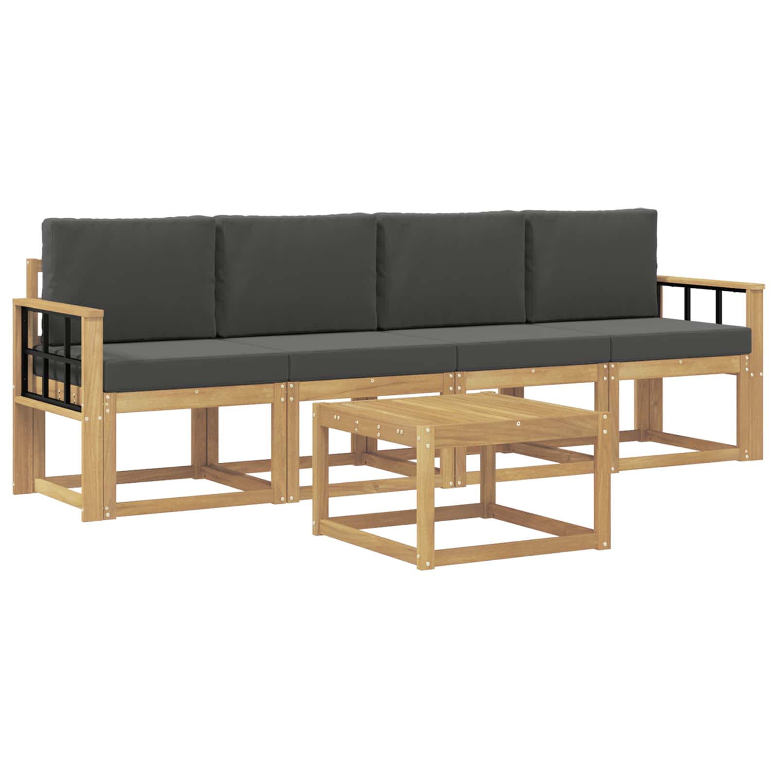 Set vanjskih sofa s jastukom 5 pcs Bijela i antracit