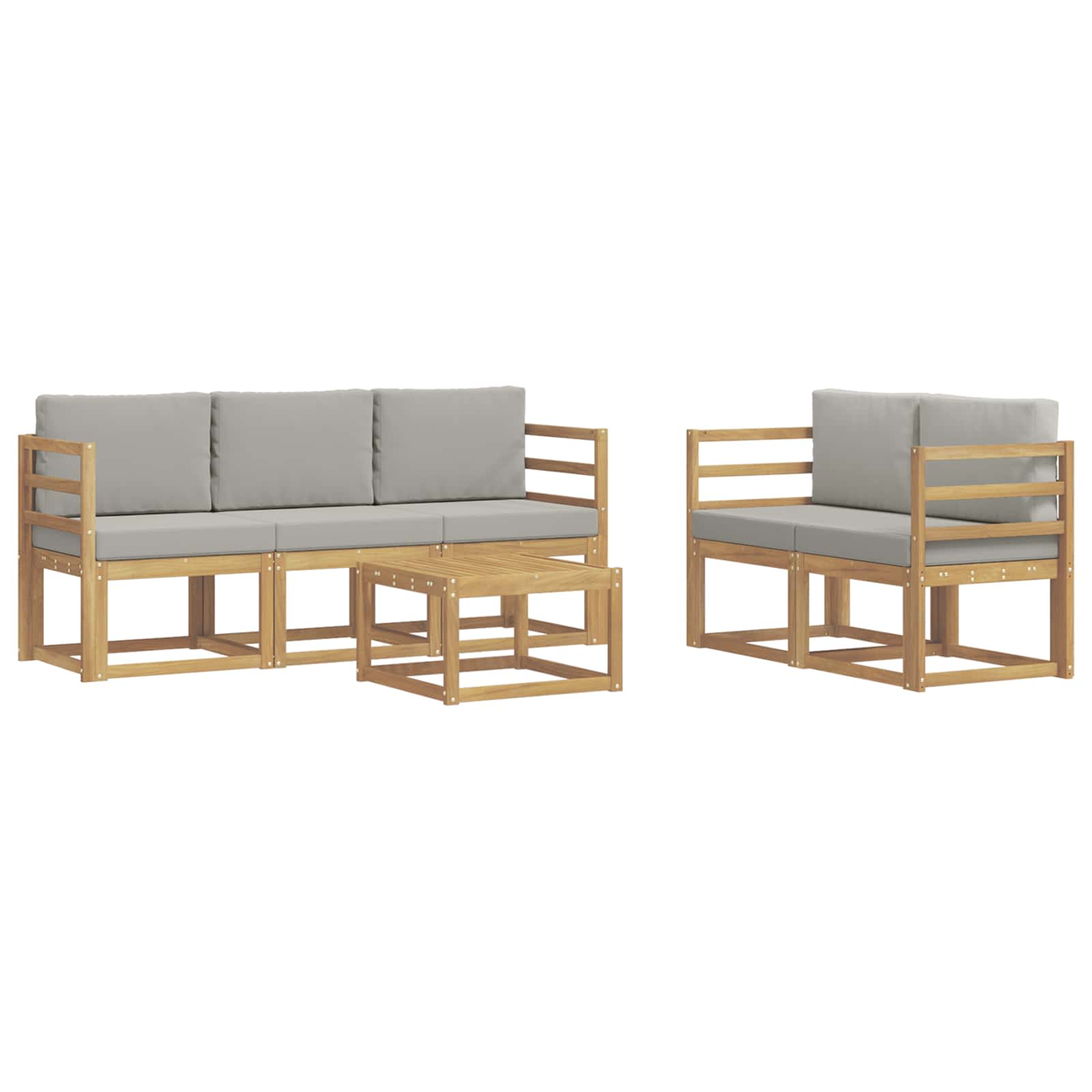 Set vanjskih sofa 6 pcs Bijela i svjetlosiva 59 x 59 x 37 cm