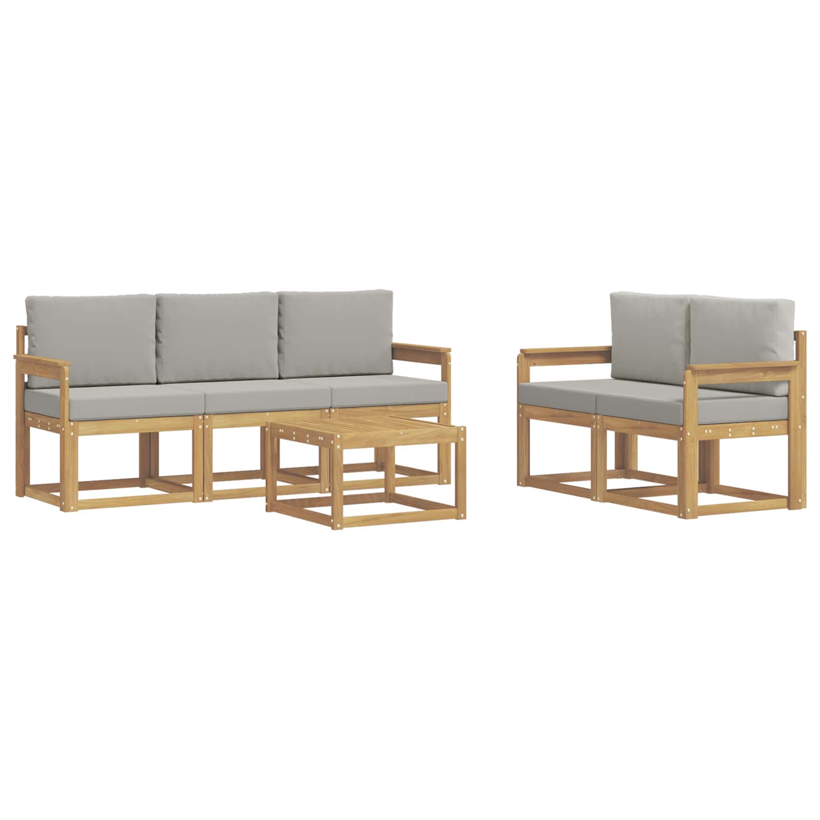 Set vanjskih sofa 6 pcs Bijela i svjetlosiva 59 x 59 x 37 cm