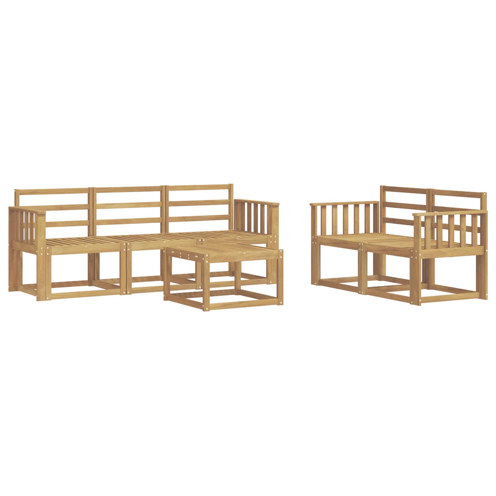 Set vanjskih sofa 6 pcs Bijela 59 x 59 x 37 cm