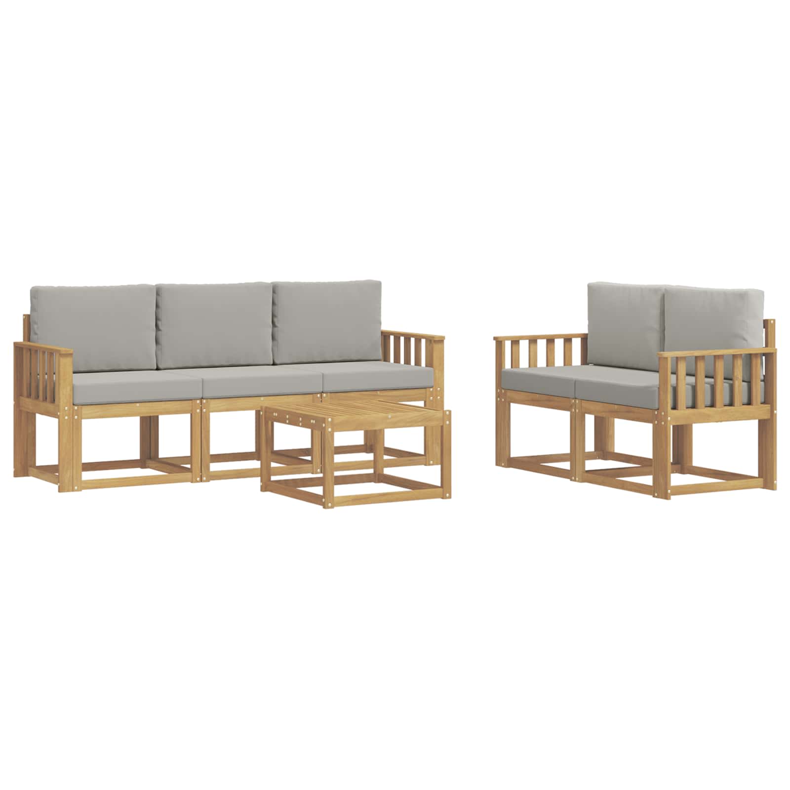 Set vanjskih sofa 6 pcs Bijela i svjetlosiva 59 x 59 x 37 cm