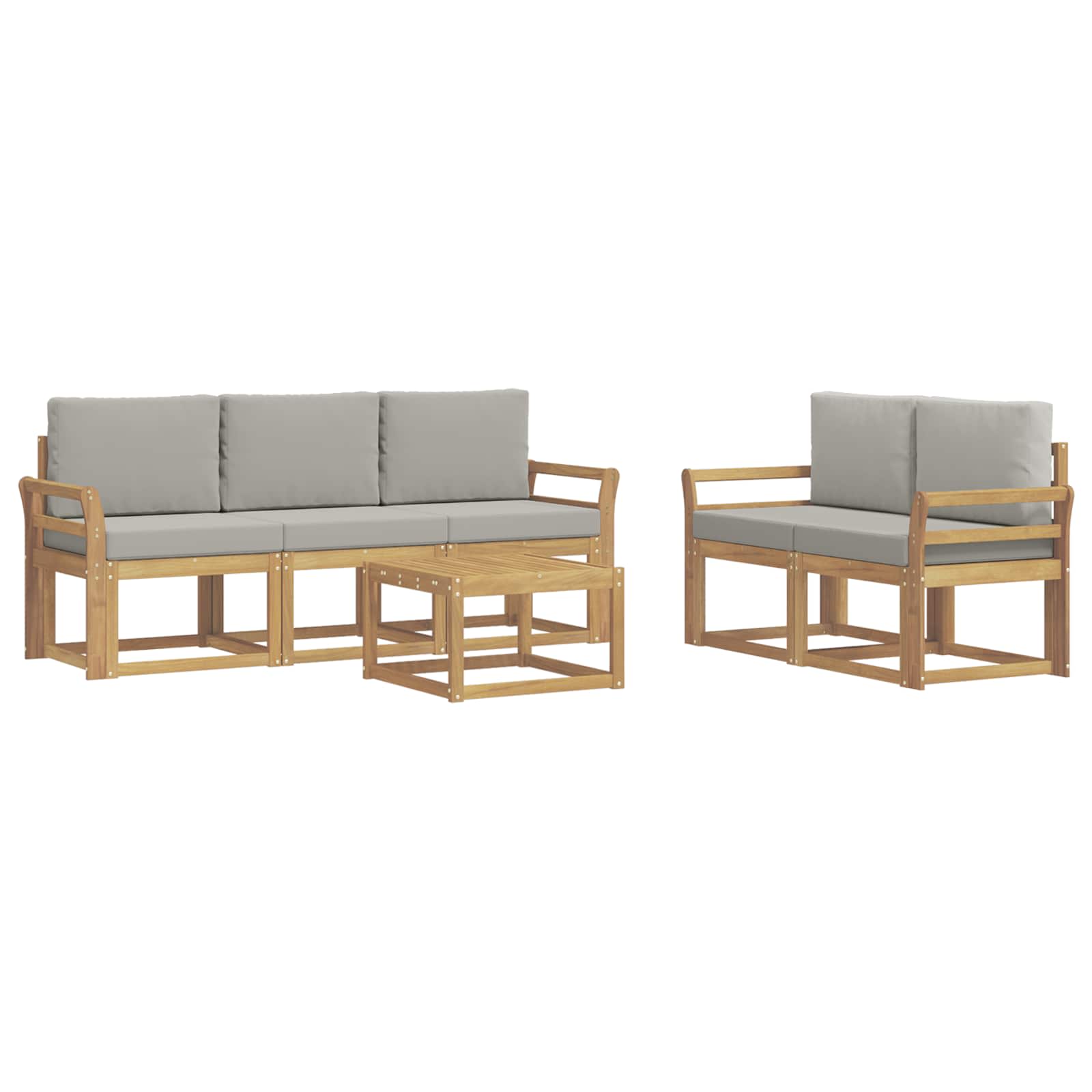 Set vanjskih sofa 6 pcs Bijela i svjetlosiva 59 x 59 x 37 cm