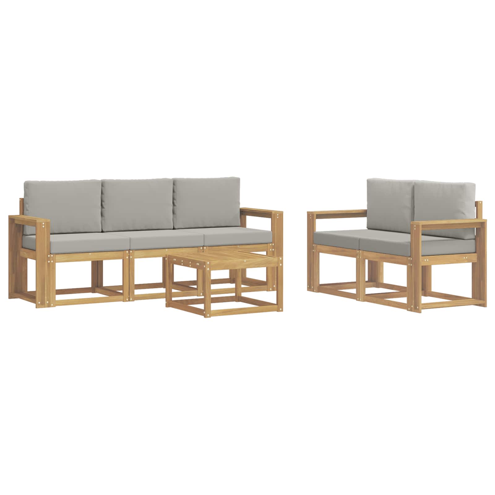 Set vanjskih sofa 6 pcs Bijela i svjetlosiva 59 x 59 x 37 cm