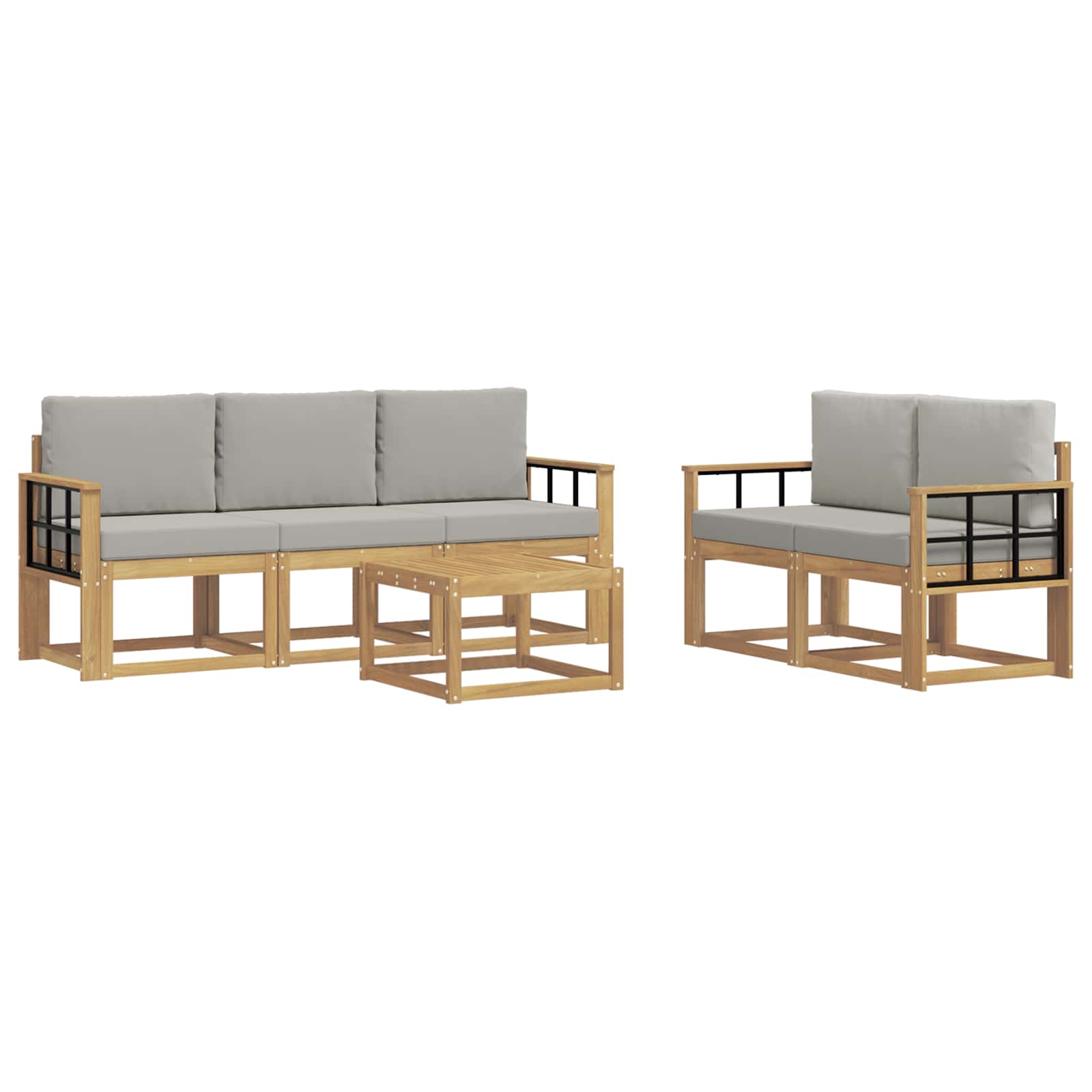 Set vanjskih sofa 6 pcs Bijela i svjetlosiva 59 x 59 x 37 cm