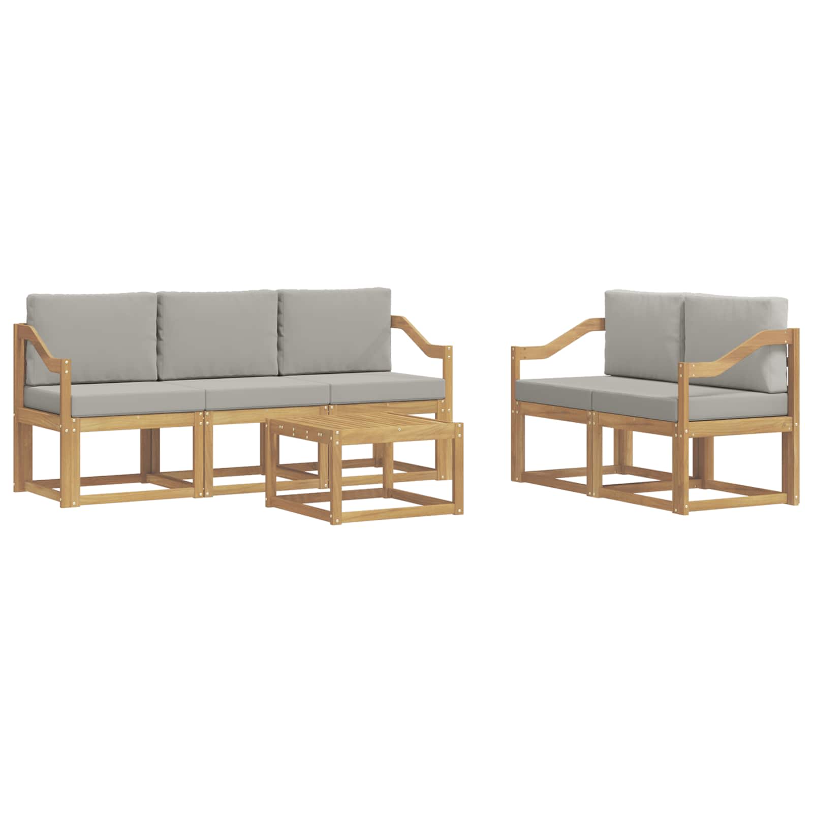 Set vanjskih sofa 6 pcs Bijela i svjetlosiva 59 x 59 x 37 cm