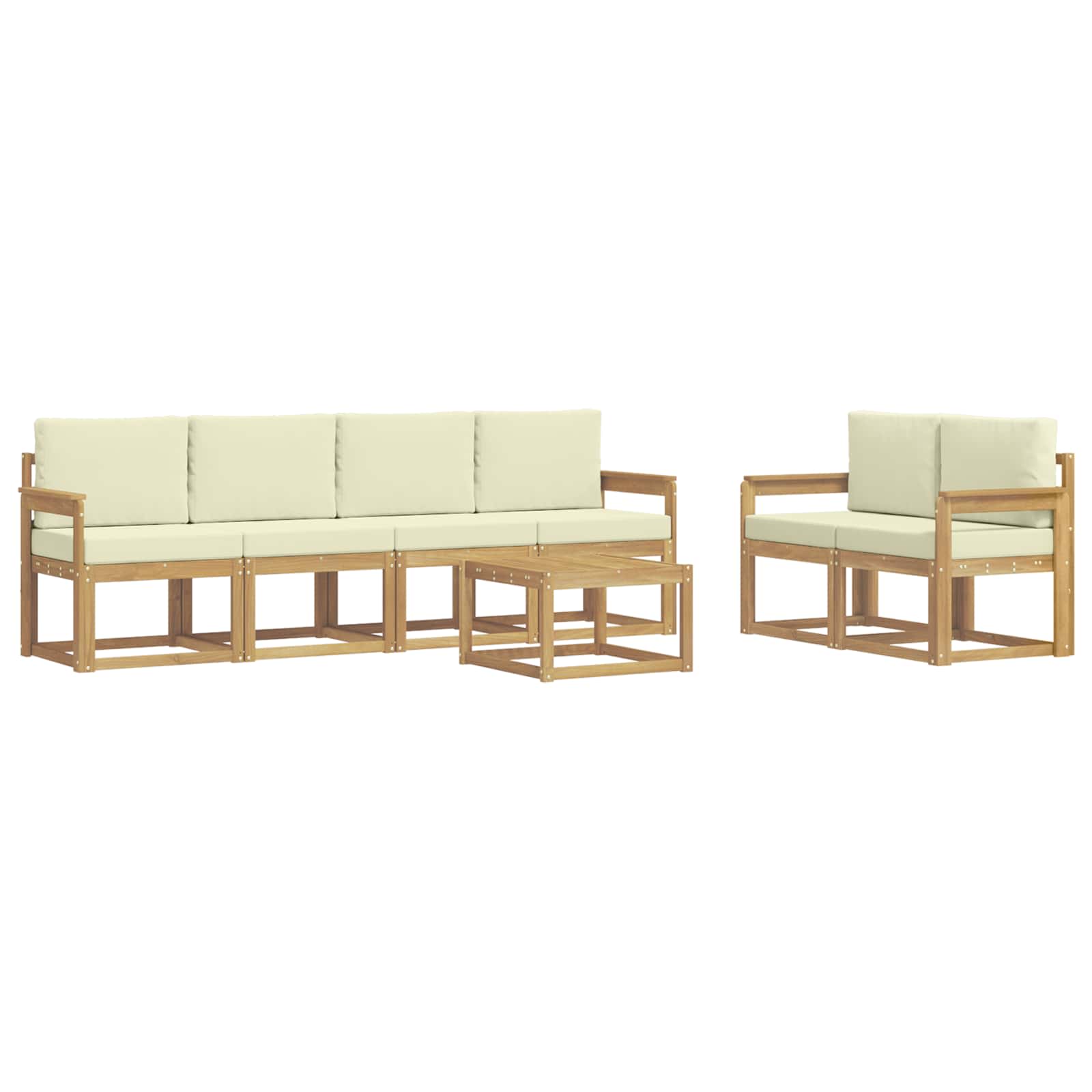 Set vanjskih sofa s jastukom 7 pcs Bijela i krem