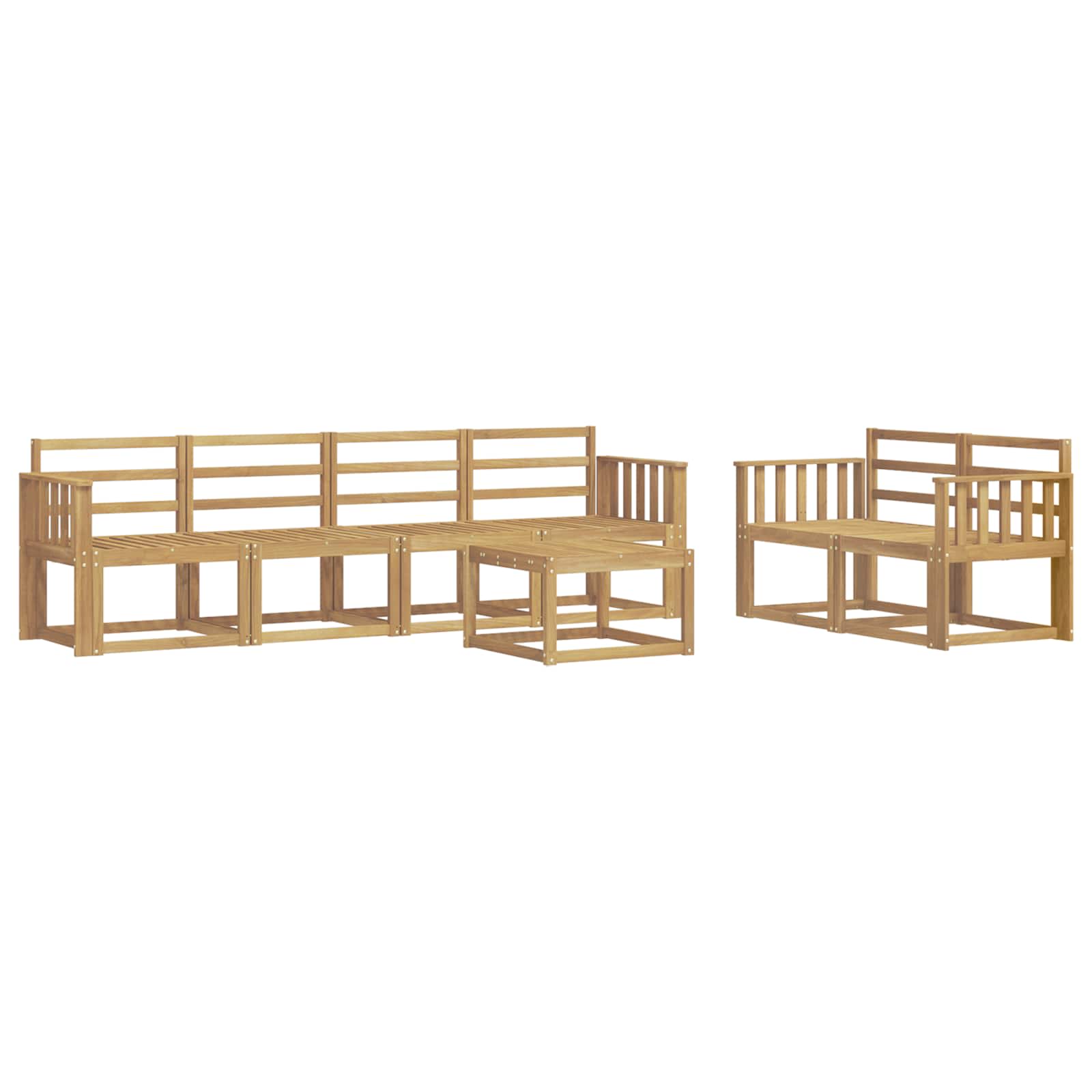 Set vanjskih sofa 7 pcs Bijela 59 x 59 x 37 cm