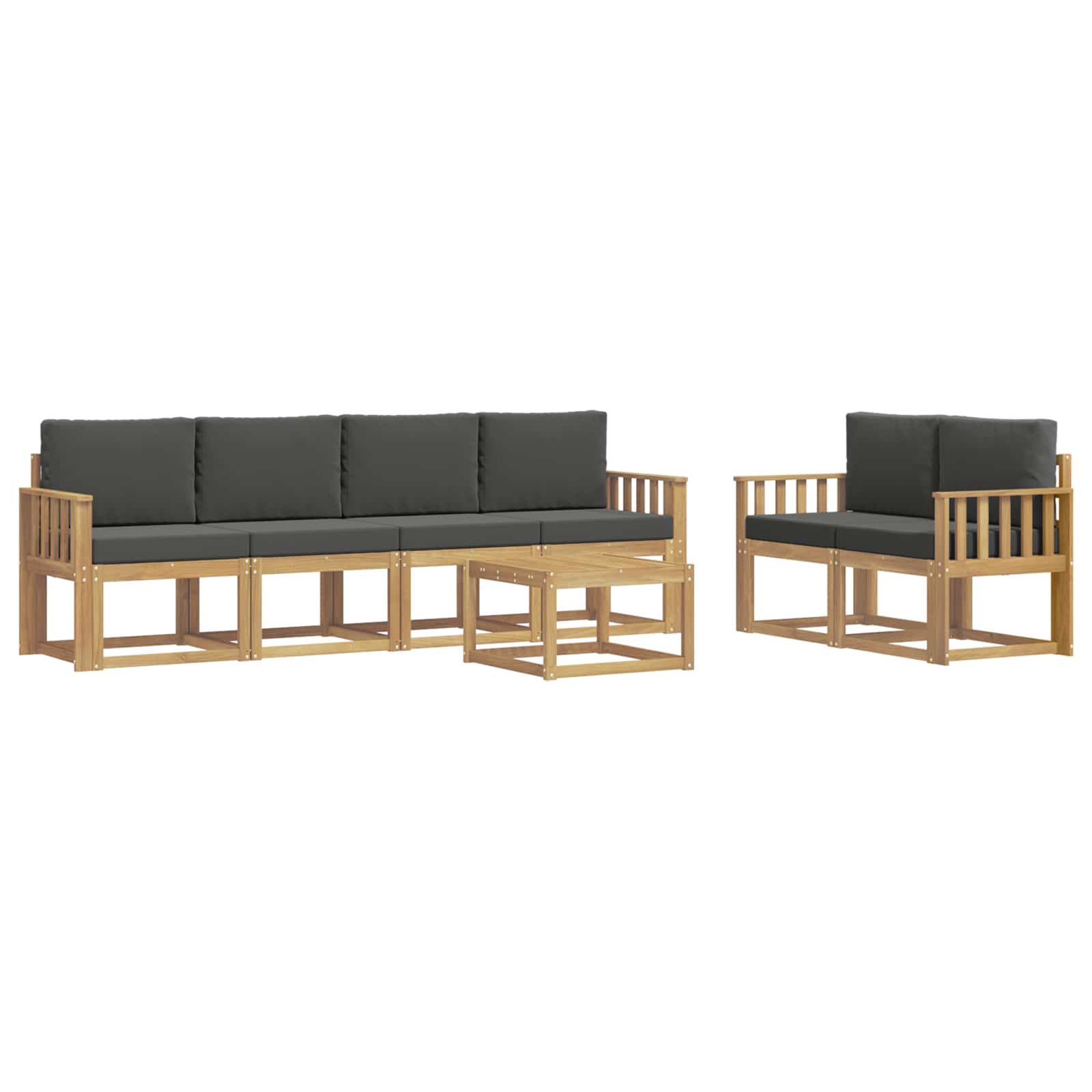 Set vanjskih sofa s jastukom 7 pcs Bijela i antracit