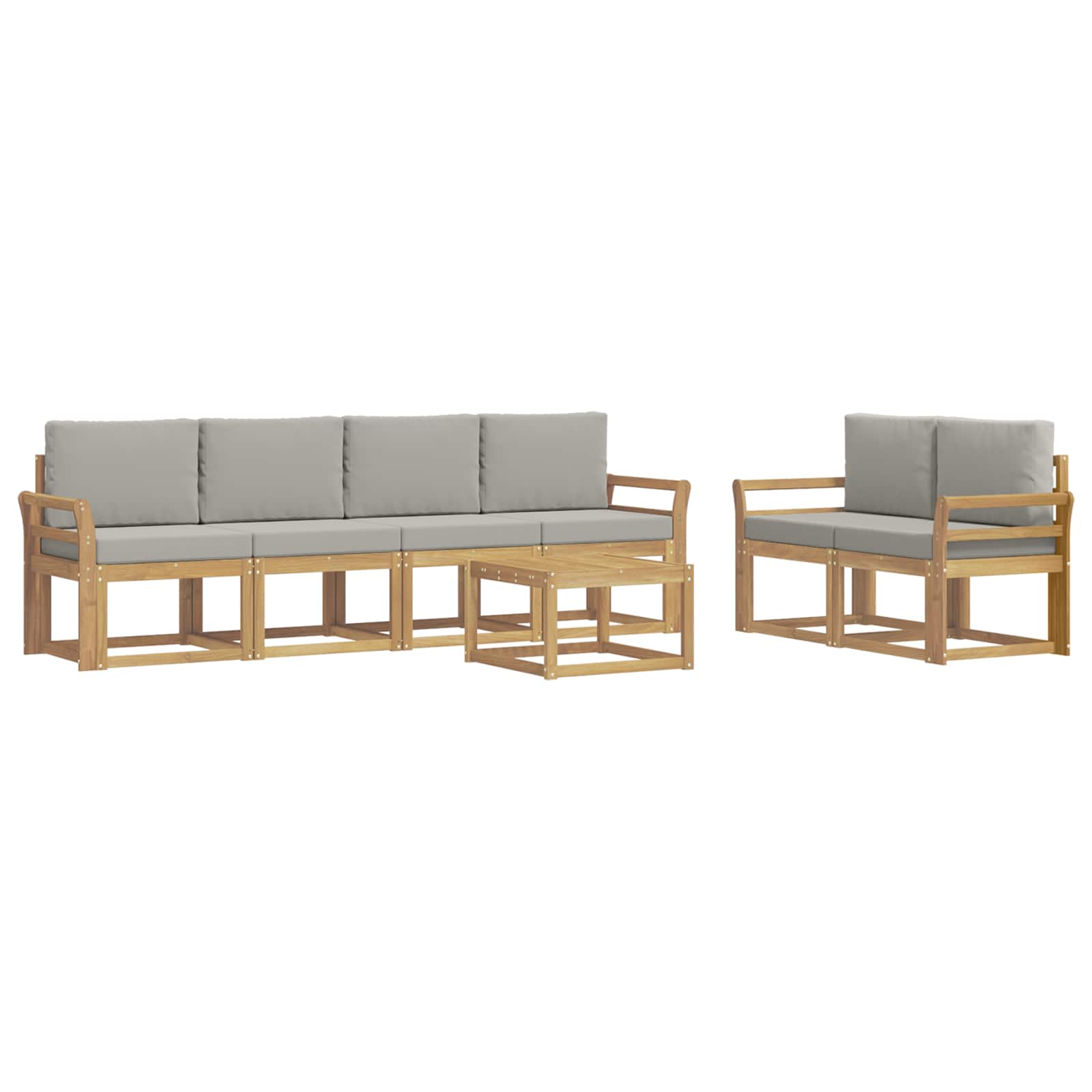 Set vanjskih sofa 7 pcs Bijela i svjetlosiva 59 x 59 x 37 cm