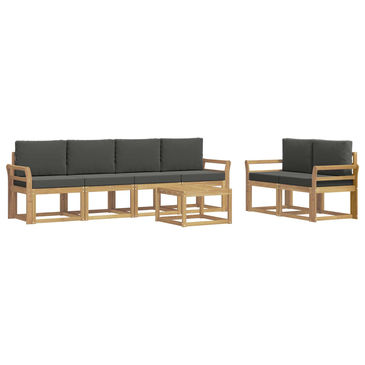Set vanjskih sofa 7 kom. Bijela i antracit 59 x 59 x 37 cm