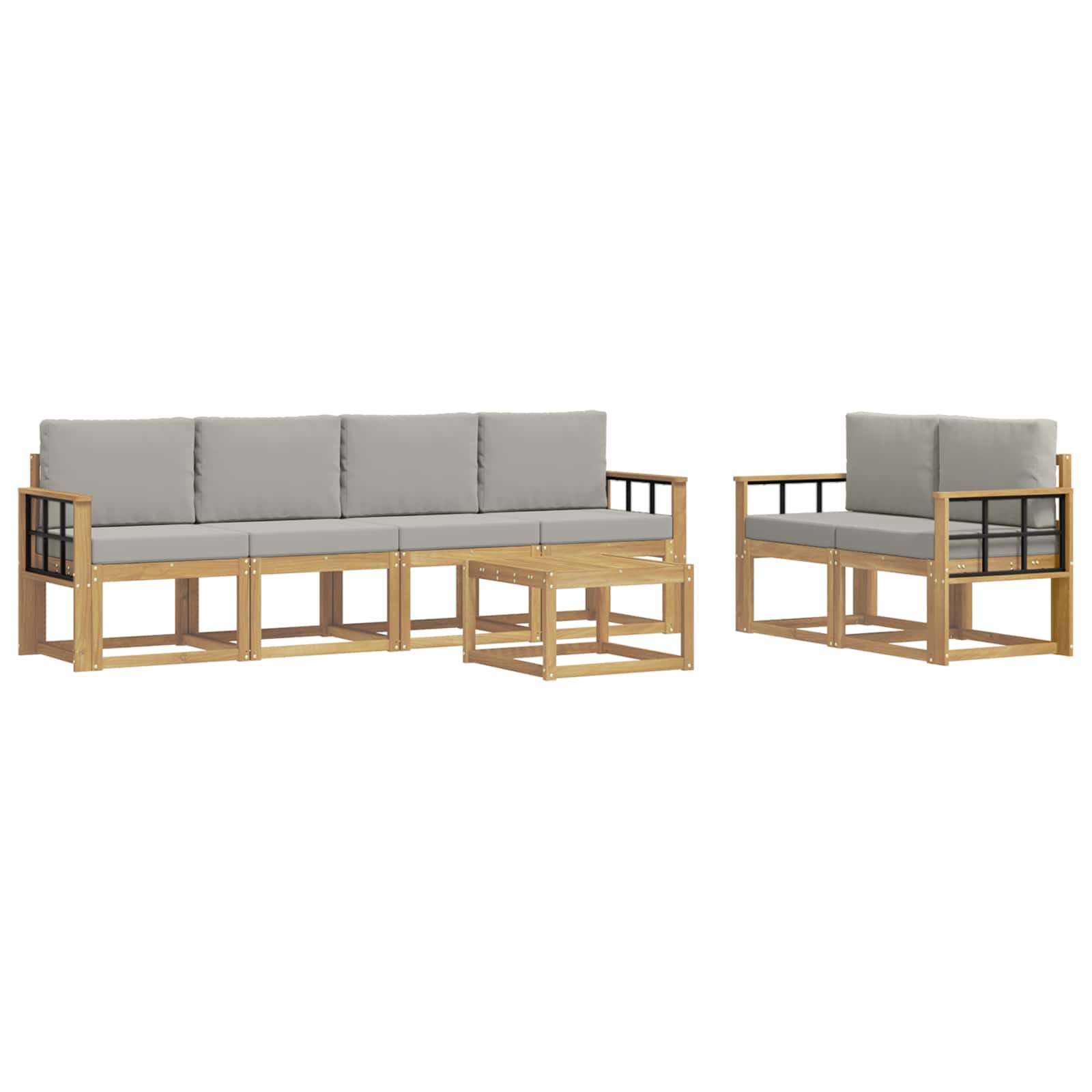 Set vanjskih sofa 7 pcs Bijela i svjetlosiva 59 x 59 x 37 cm