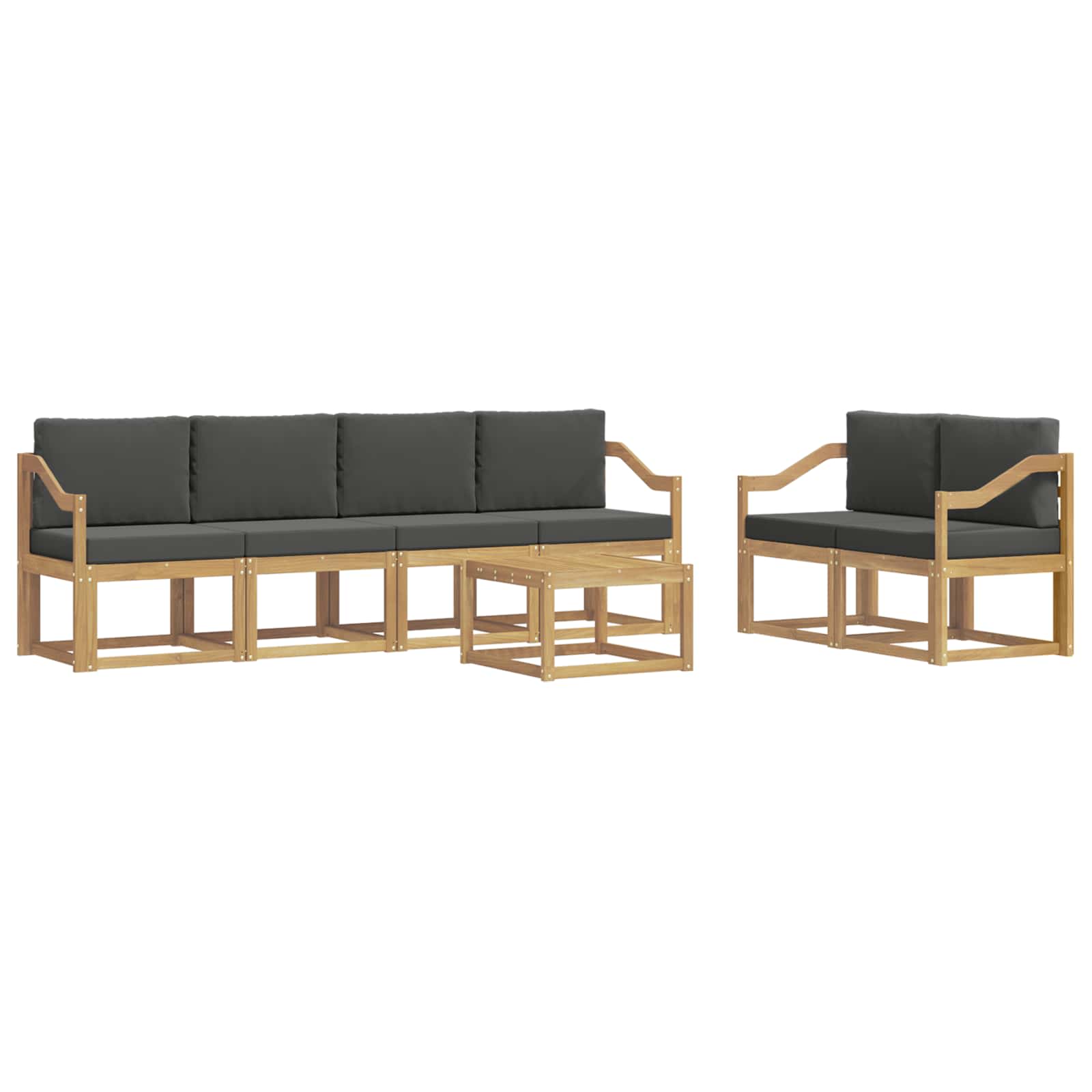 Set vanjskih sofa s jastukom 7 pcs Bijela i antracit