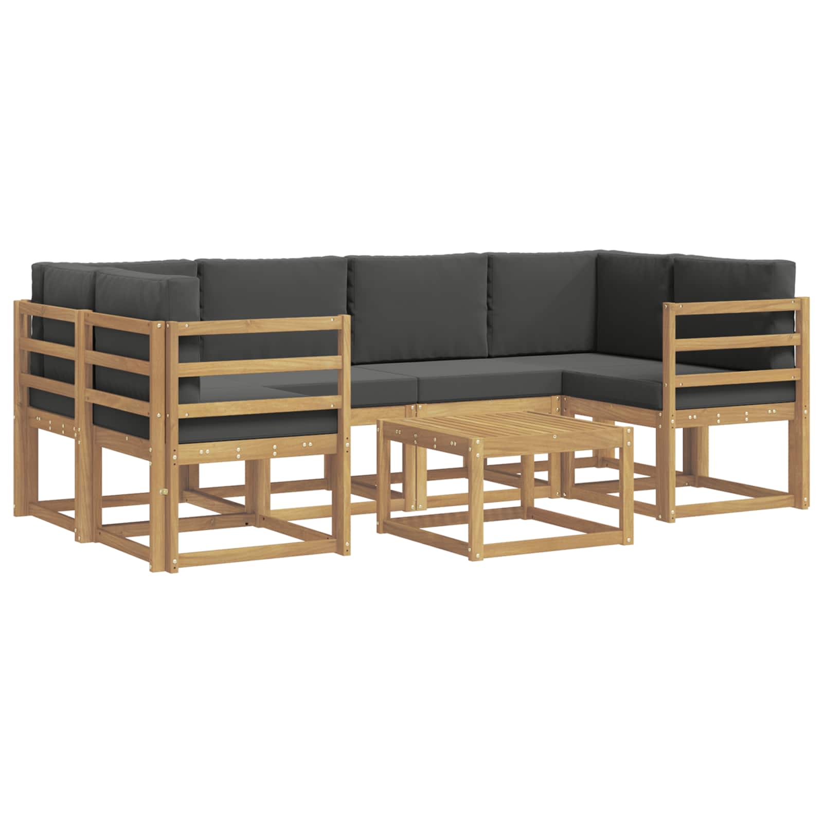 Set vanjskih sofa s jastukom 7 pcs Bijela i antracit