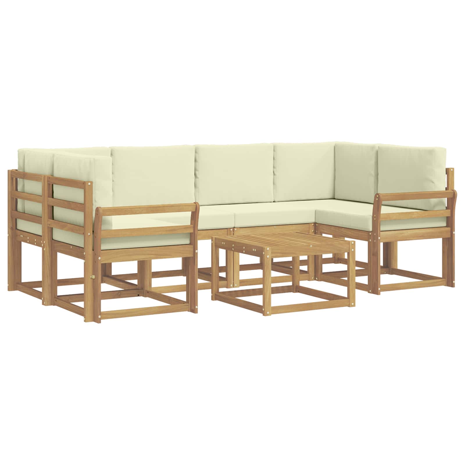 Set vanjskih sofa s jastukom 7 pcs Bijela i krem