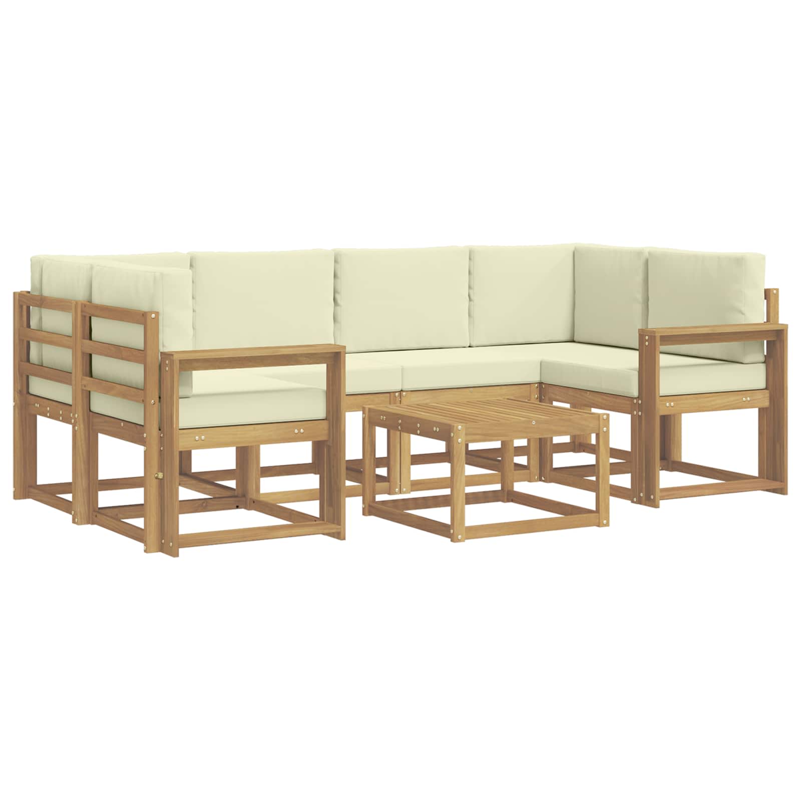 Set vanjskih sofa s jastukom 7 pcs Bijela i krem